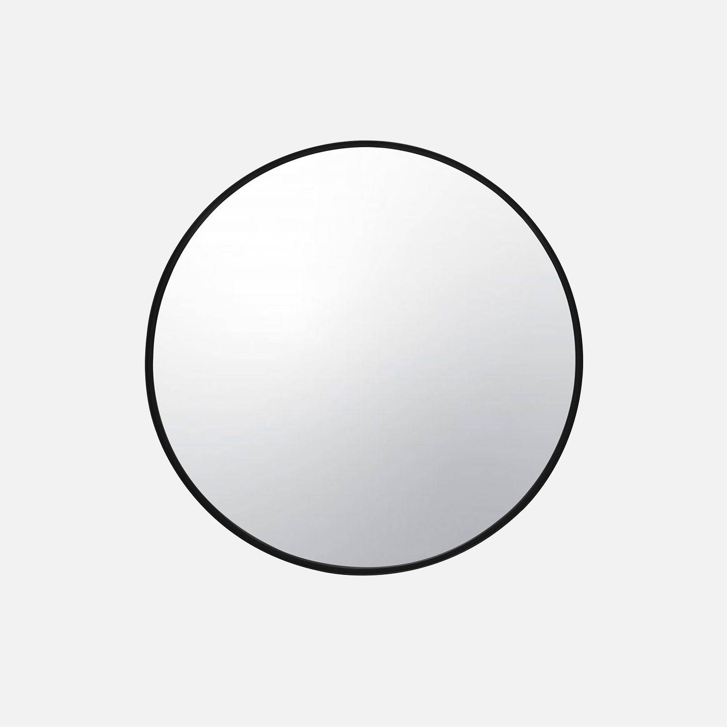 Miroir rond en métal Ø60cm MABEL, noir Photo2