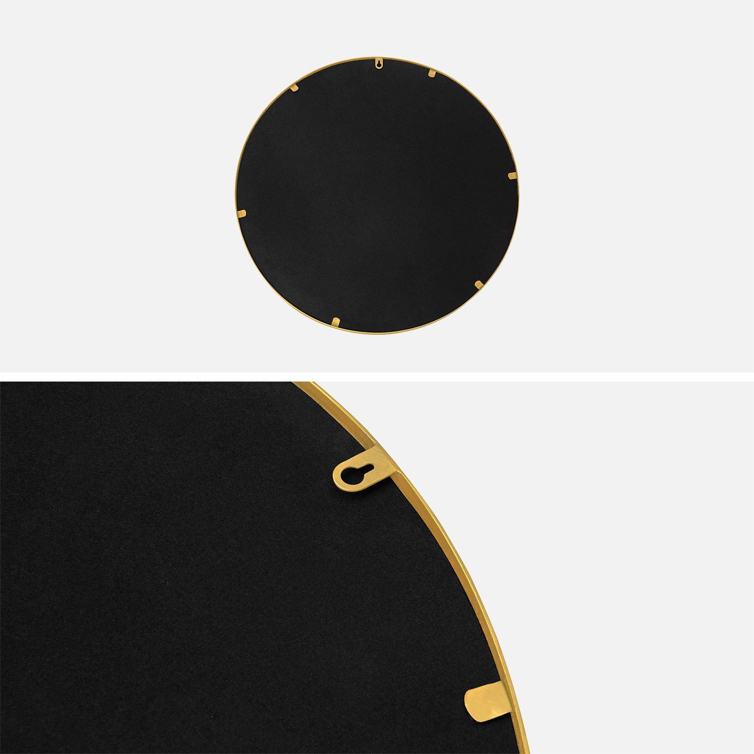 60cm round metal mirror, Mabel, Golden Yellow, 60x3x60 cm Photo3