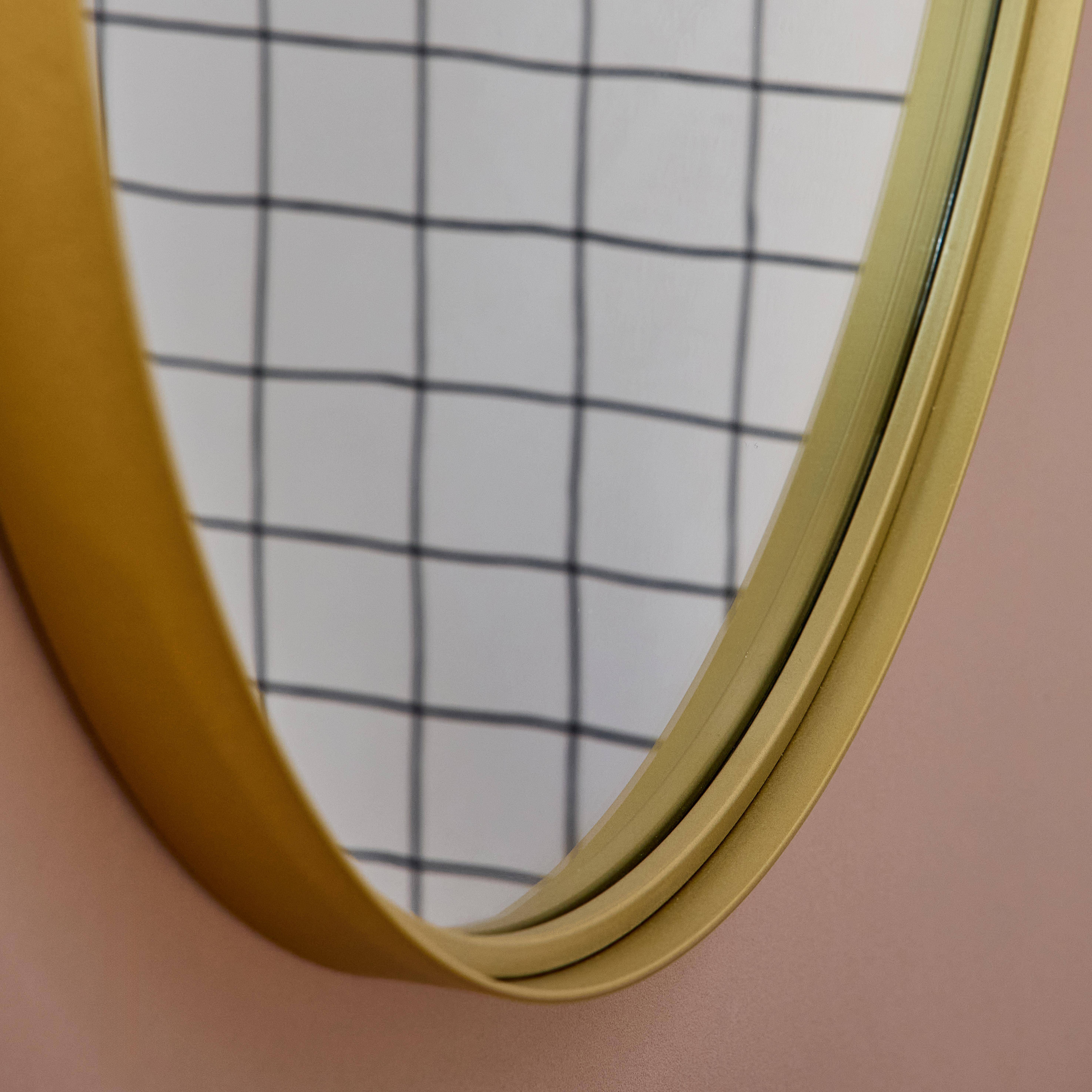 60cm round metal mirror, Mabel, Golden Yellow, 60x3x60 cm Photo2