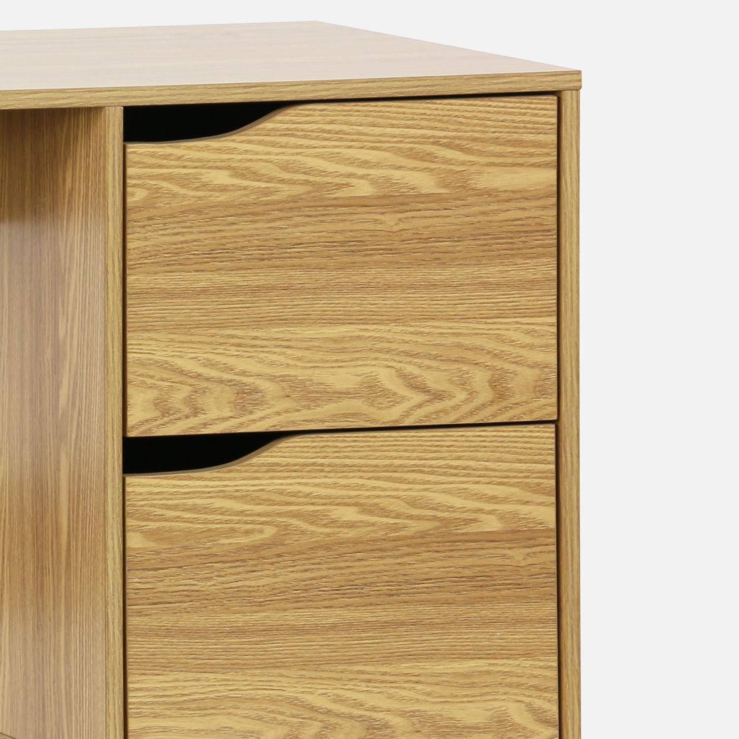 2-drawer desk with vintage walnut effect, Nepal, Ash effect, 120x48x75 cm Photo4