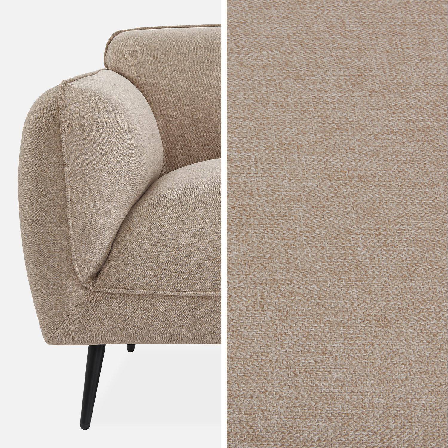3-seater sofa with metal legs, Soft, Beige, 205x82.3x76.3 cm Photo5