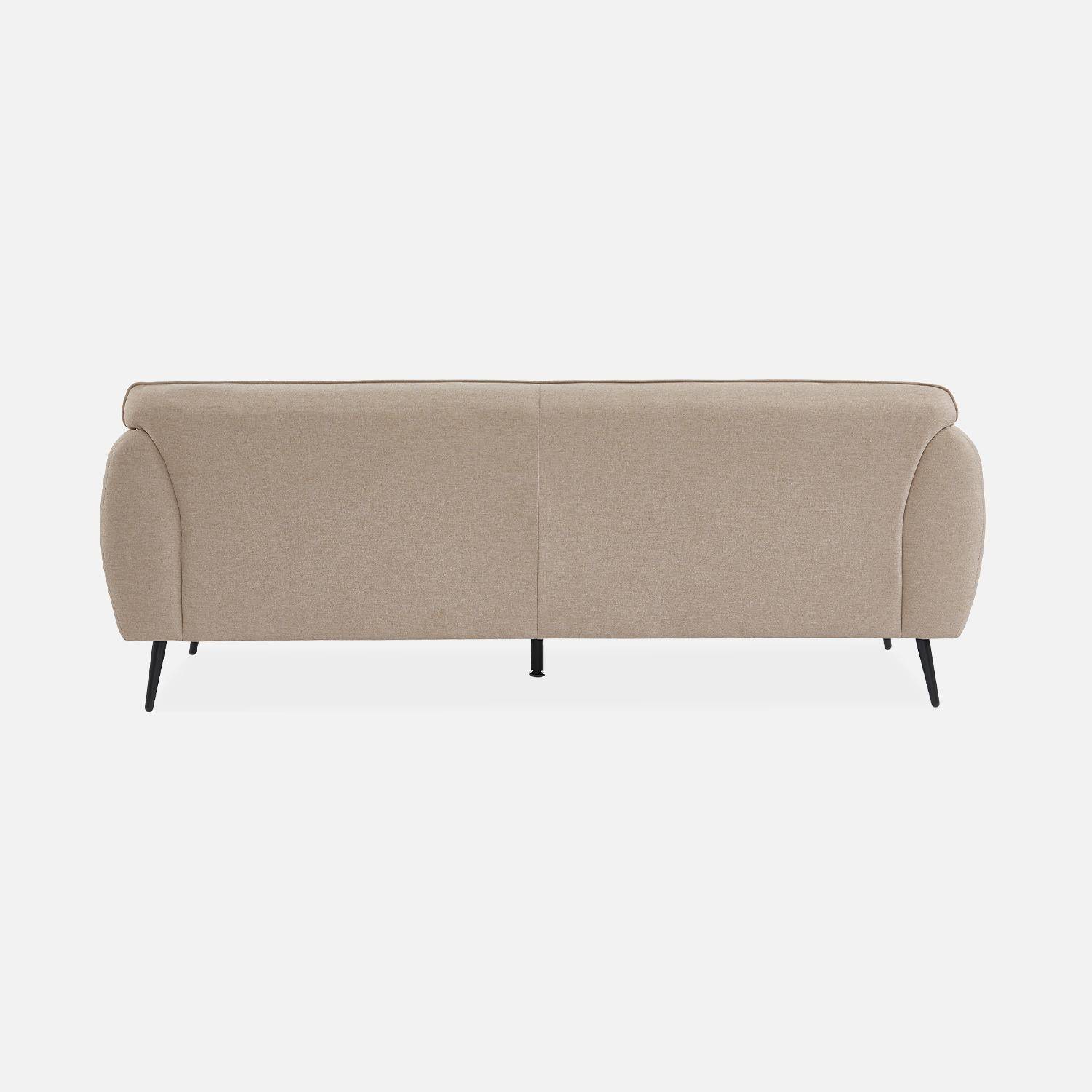 3-seater sofa with metal legs, Soft, Beige, 205x82.3x76.3 cm Photo6