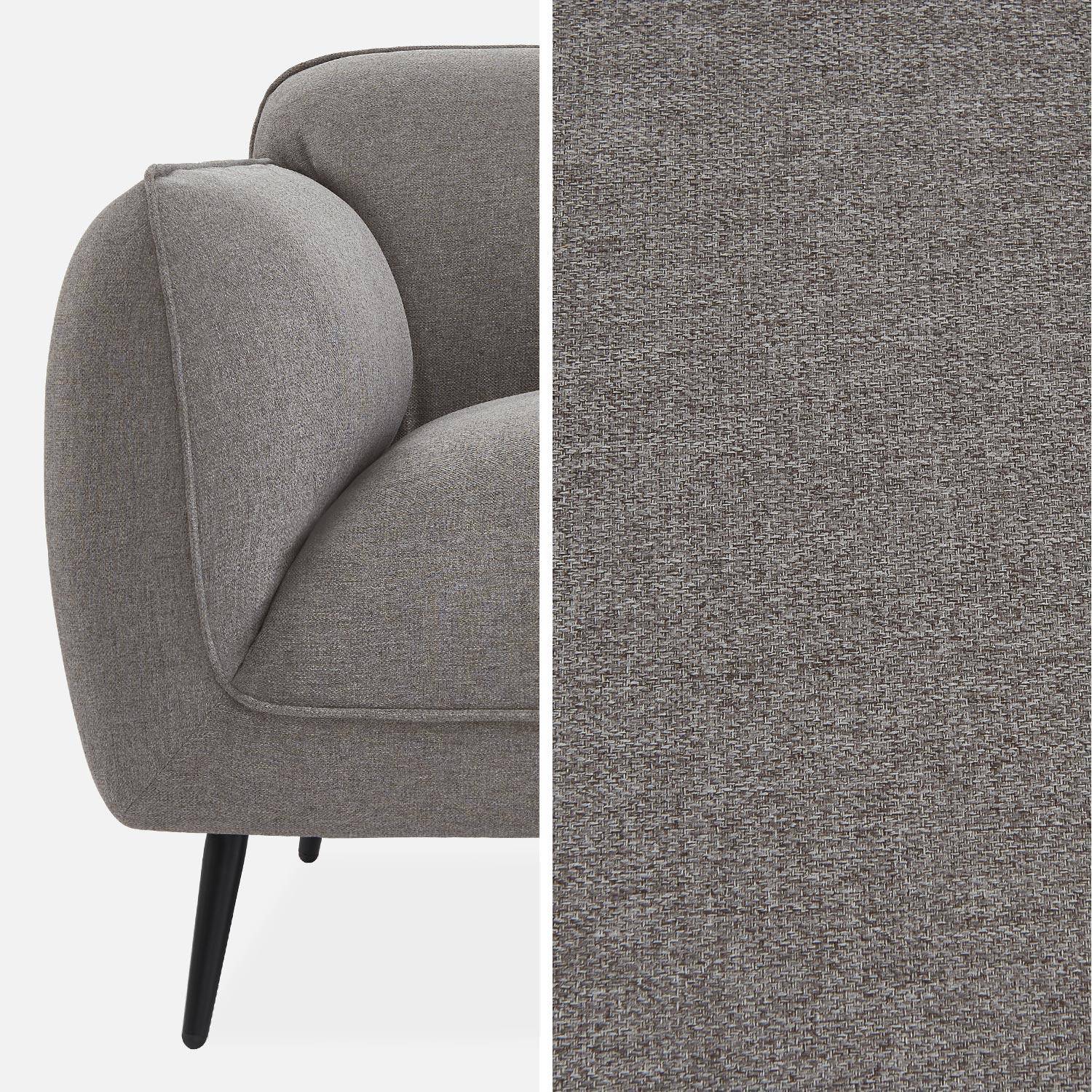 3-seater sofa with metal legs, Soft, Light Grey, 205x82.3x76.3 cm,sweeek,Photo5