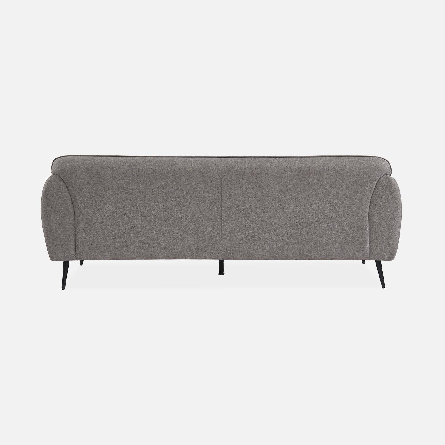 3-seater sofa with metal legs, Soft, Light Grey, 205x82.3x76.3 cm Photo6
