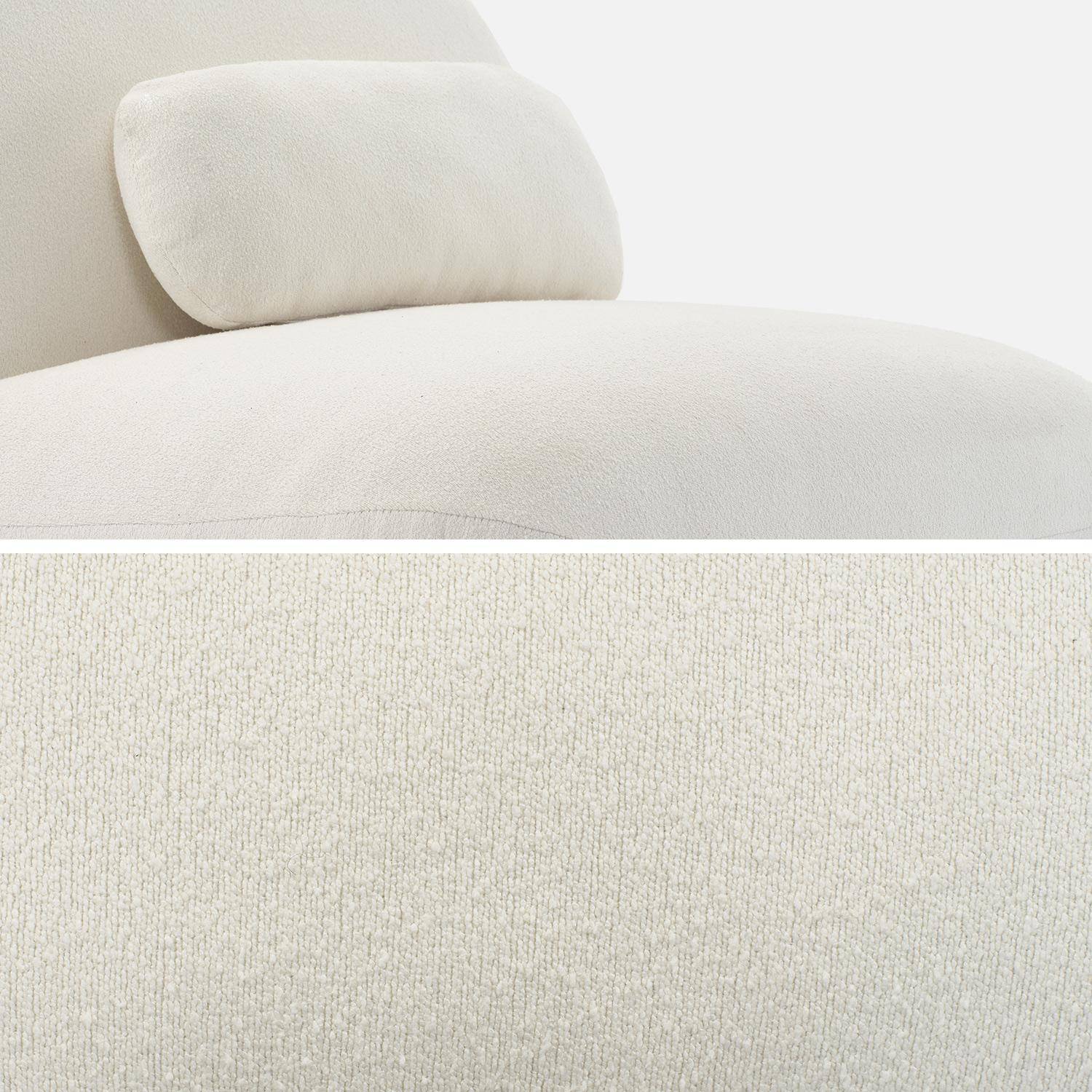 Textured terry swivel armchair, Spino, Cream, 85x85x75 cm Photo7