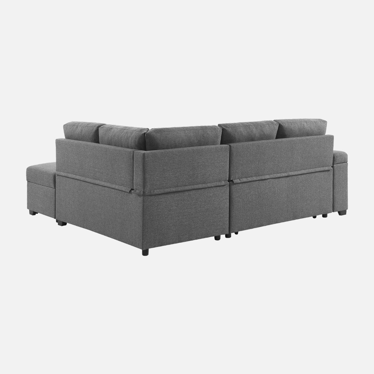 3-seater corner sofa bed with footstool, Carl, Charcoal Grey, 223x83x89 cm Photo4