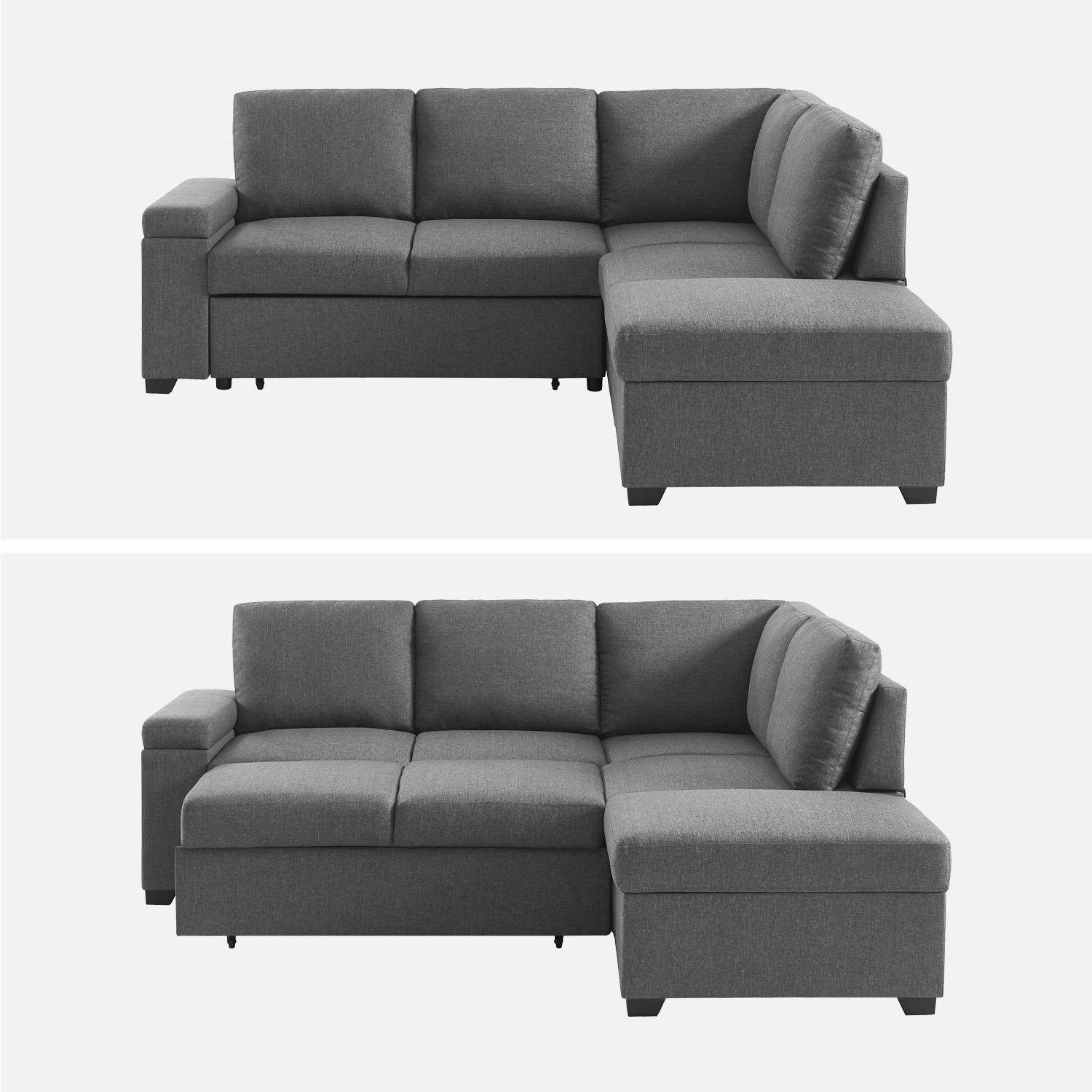 3-seater corner sofa bed with footstool, Carl, Charcoal Grey, 223x83x89 cm Photo7