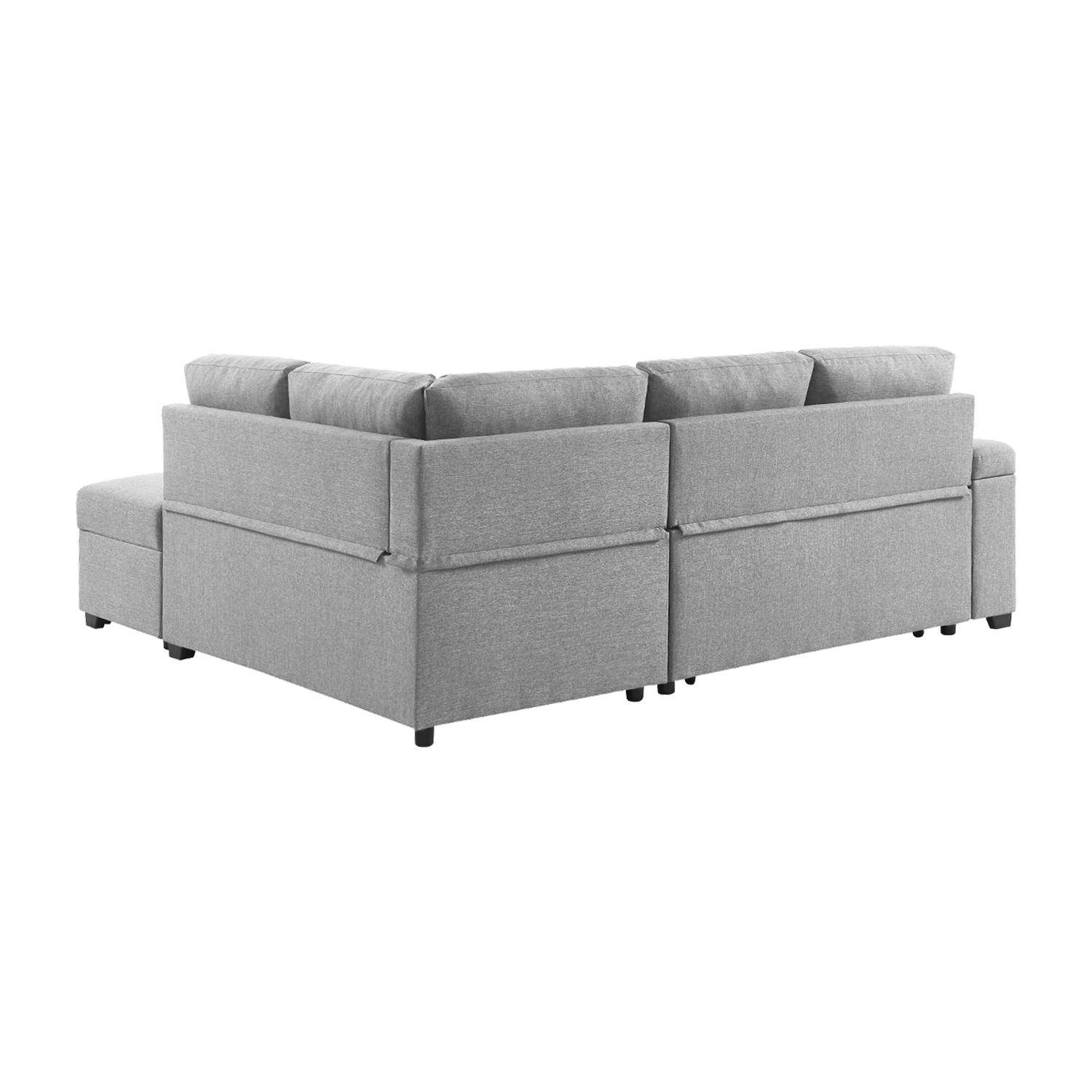 3-seater corner sofa bed with footstool, Carl, Light Grey, 223x83x89 cm Photo5