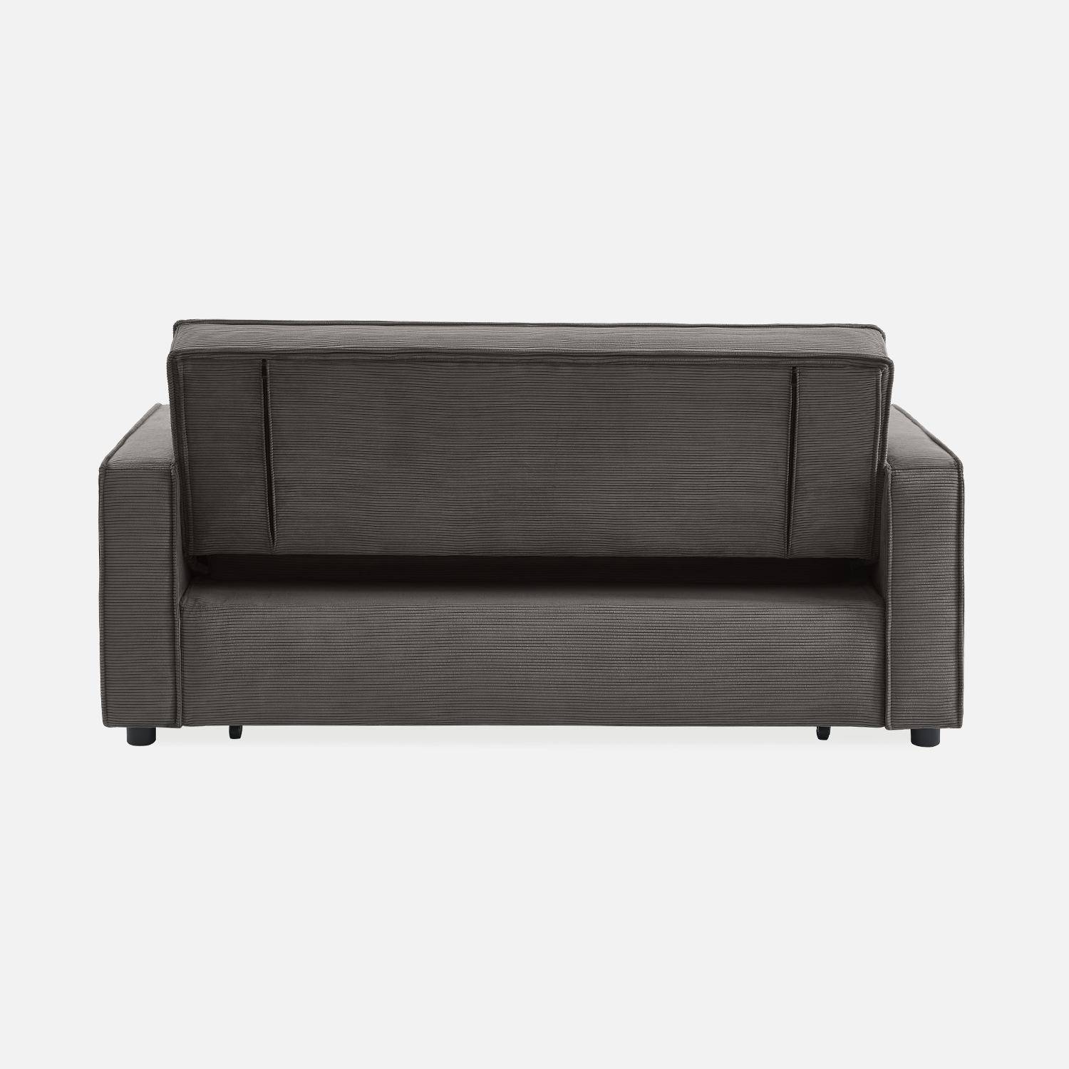 3-seater corduroy sofa bed, Chill, Grey, 172.5x91.5x88.5 cm Photo8