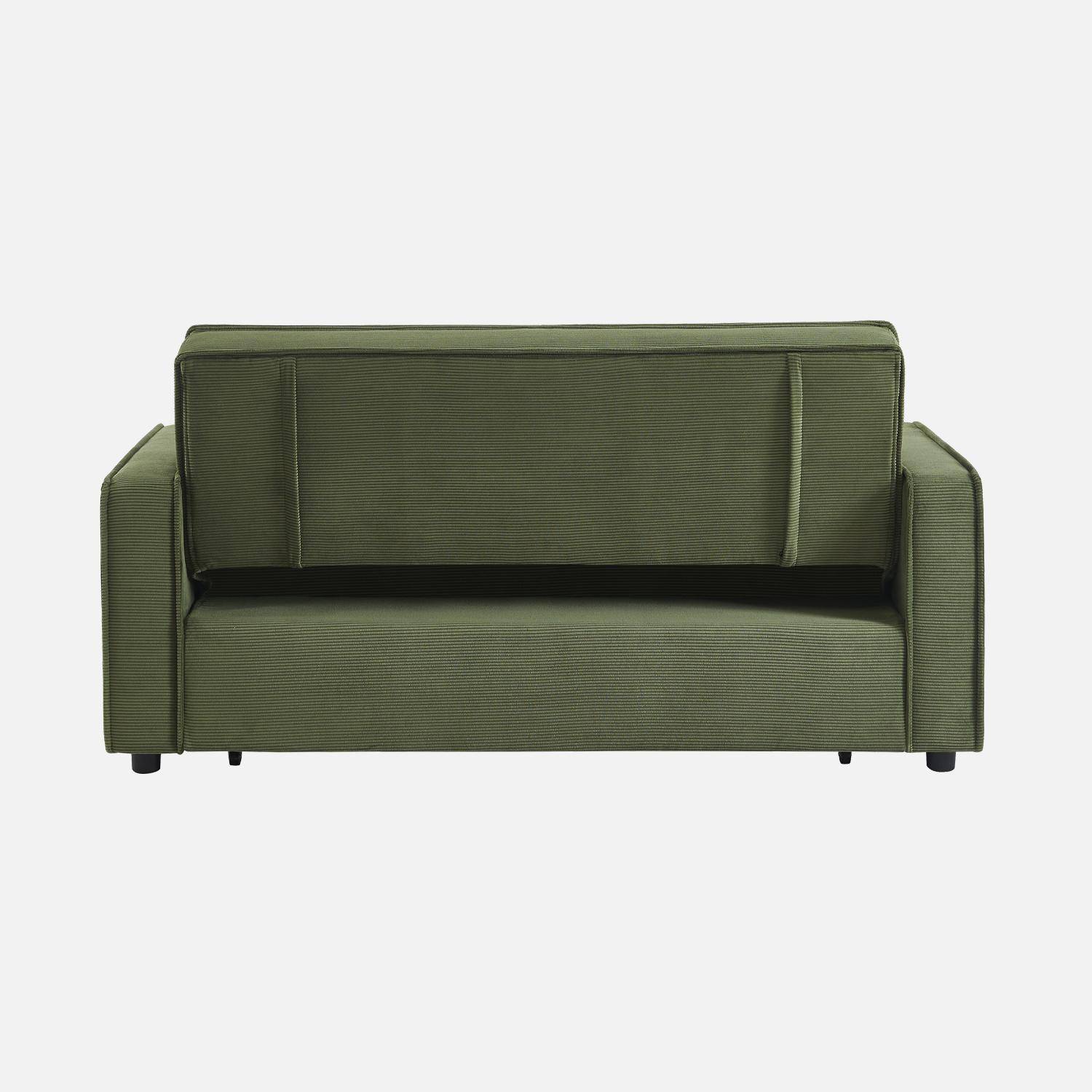 3-seater corduroy sofa bed, Chill, Khaki Green, 172.5x91.5x88.5 cm Photo7