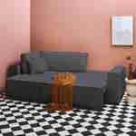 3-seater convertible chunky corduroy and reversible sofa, Feel, Charcoal Grey, 244x104x90 cm Photo2 3-seater convertible chunky corduroy and reversible sofa, Feel, Charcoal Grey, 244x104x90 cm Photo2