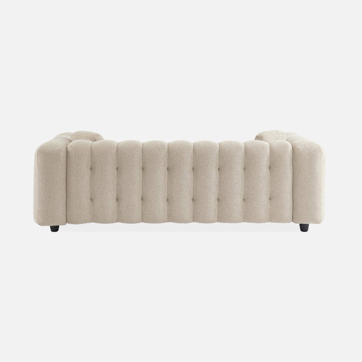3-seater sofa, upholstered in textured boucle fabric, Leon, Beige, 99x229x71 cm Photo6