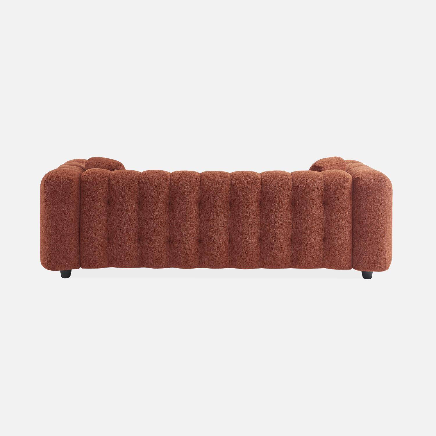 3-seater sofa, upholstered in textured boucle fabric, Leon, Terracotta, 229x99x71 cm Photo6