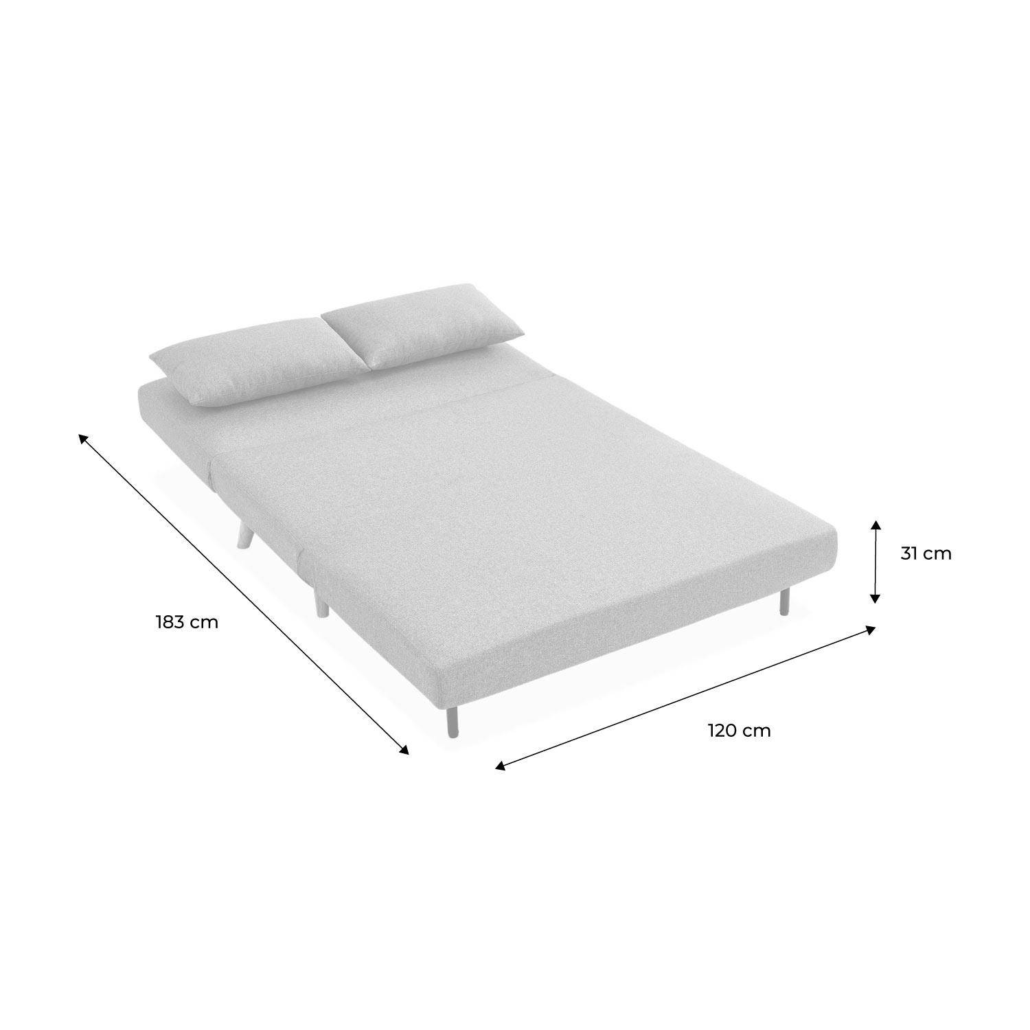 2-seater scandi-style folding sofa bed, Guesta, Light Grey, 120x89x80 cm Photo10