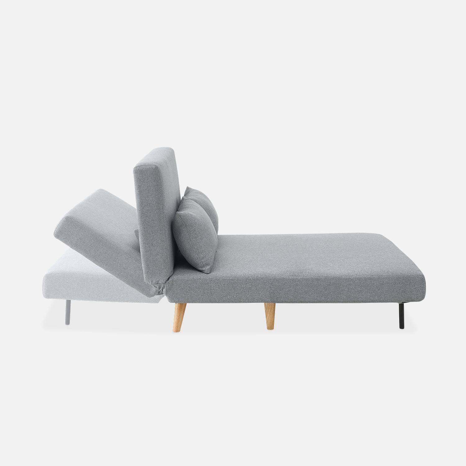 2-seater scandi-style folding sofa bed, Guesta, Light Grey, 120x89x80 cm Photo4