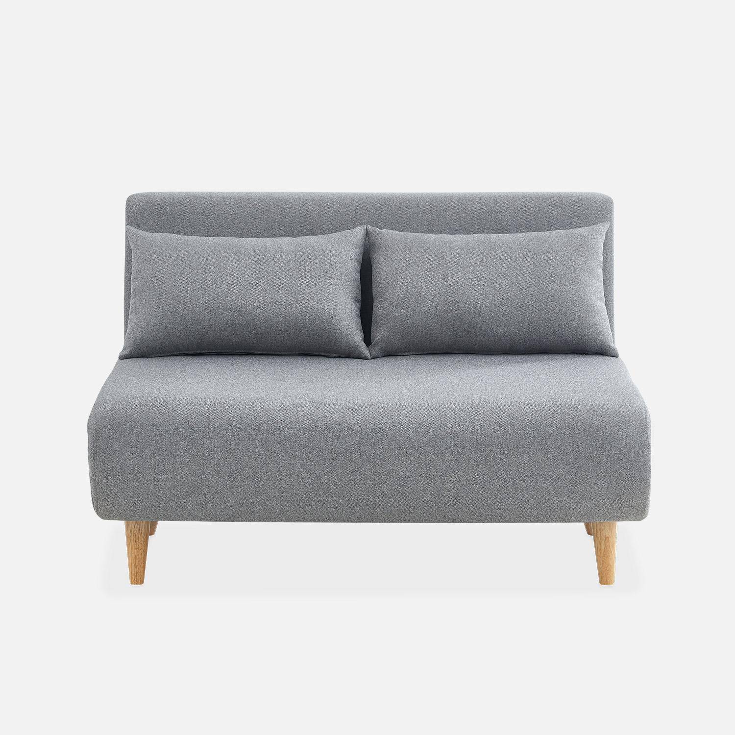 2-seater scandi-style folding sofa bed, Guesta, Light Grey, 120x89x80 cm Photo5