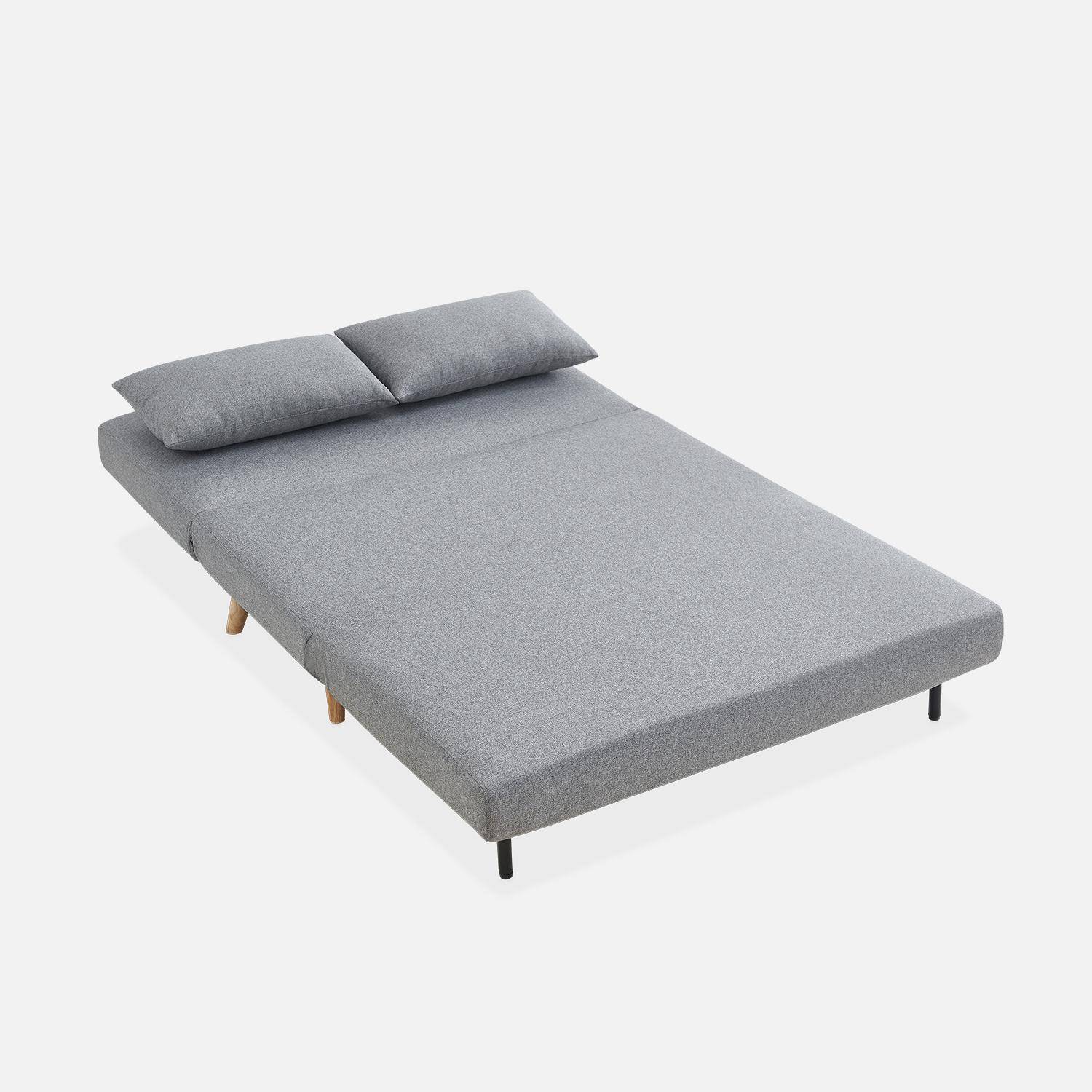 2-seater scandi-style folding sofa bed, Guesta, Light Grey, 120x89x80 cm Photo7