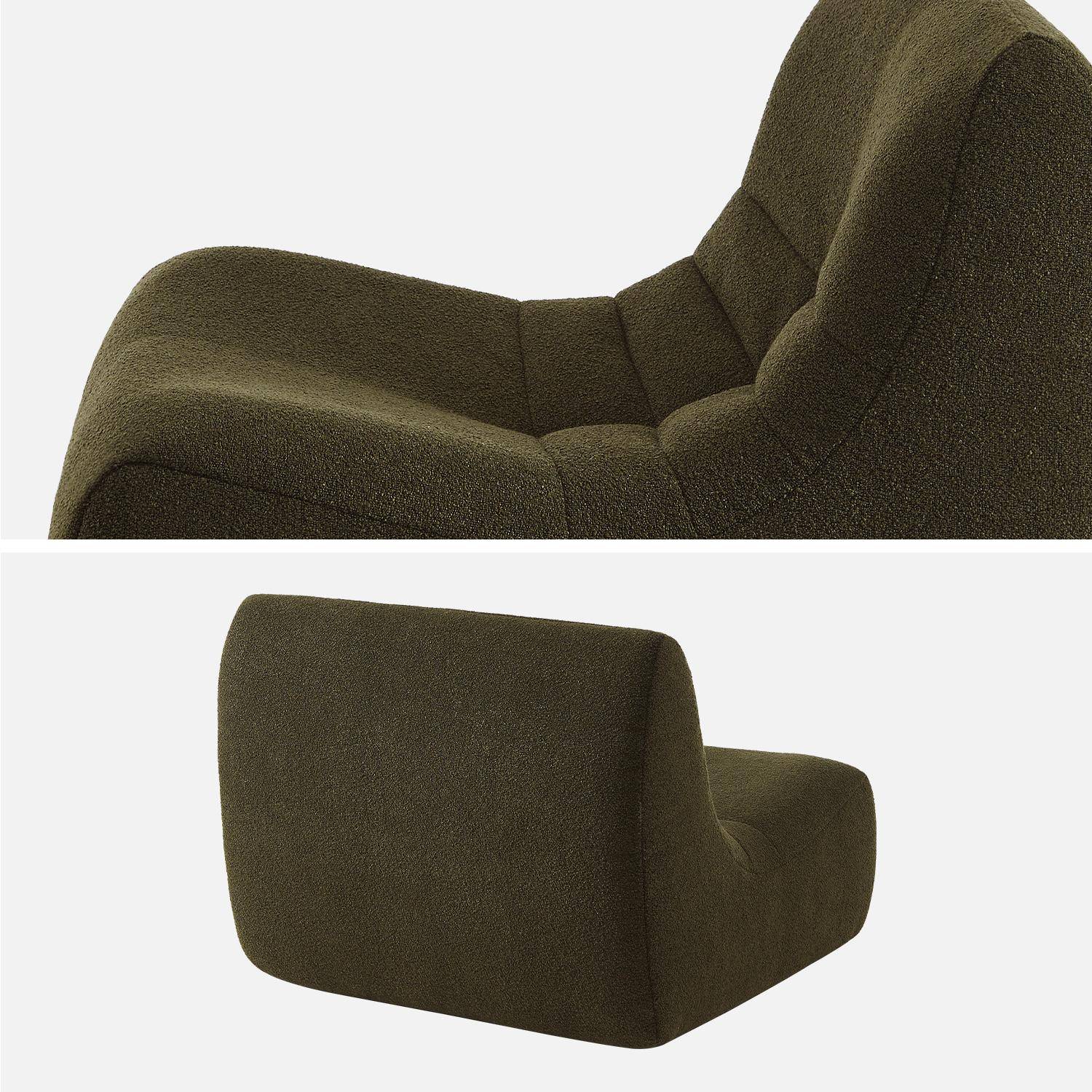 Modular scandinavian armchair in textured boucle fabric , Sokol, Khaki, 105x91x72 cm,sweeek,Photo5