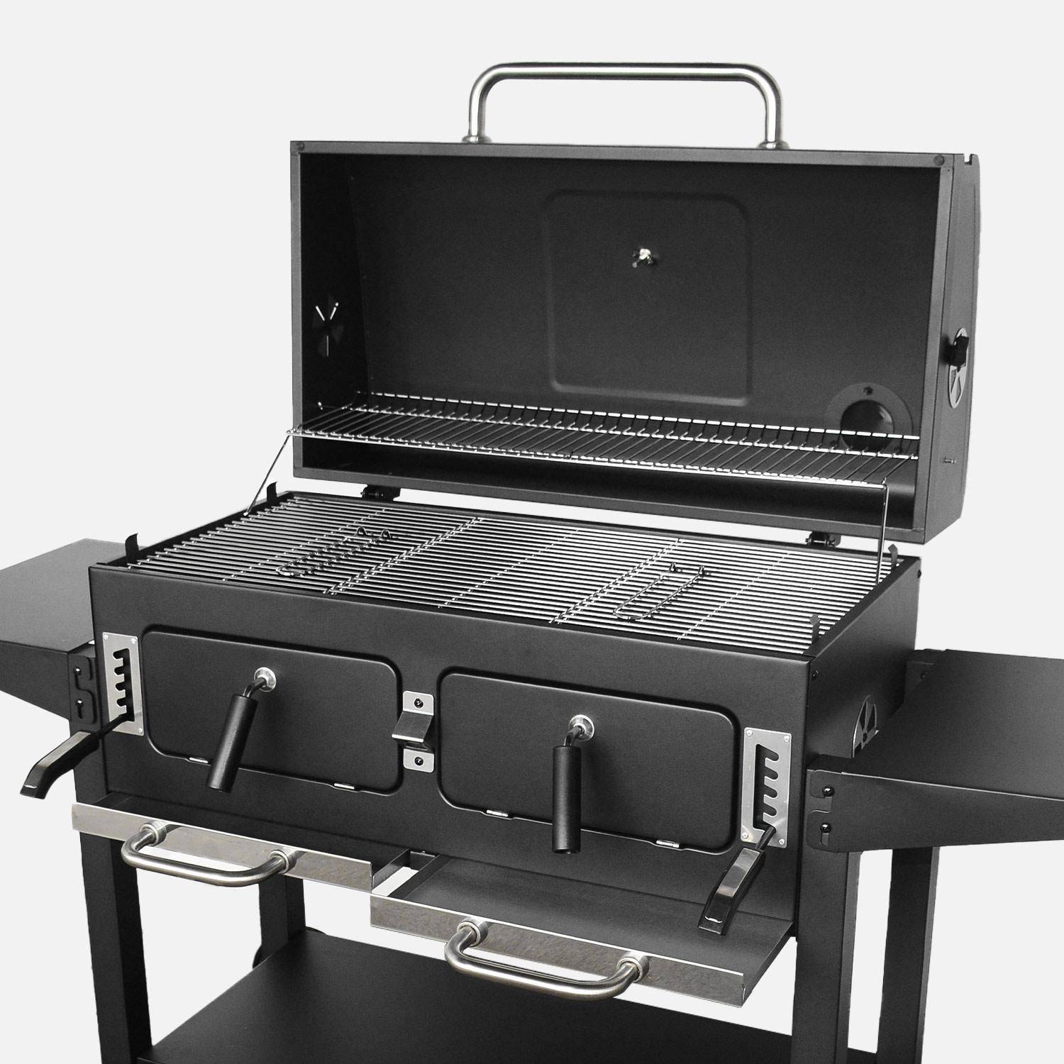 Charcoal barbecue grill, Bernard XL, Black, 160x107.5x141 cm Photo4