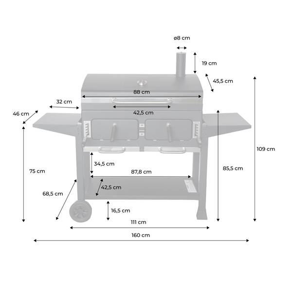 soriani Houtskoolbarbecue, rechthoekig, 58 x 38 cm, Sun-Day, zwart soriani Houtskoolbarbecue, rechthoekig, 58 x 38 cm, Sun-Day, zwart
