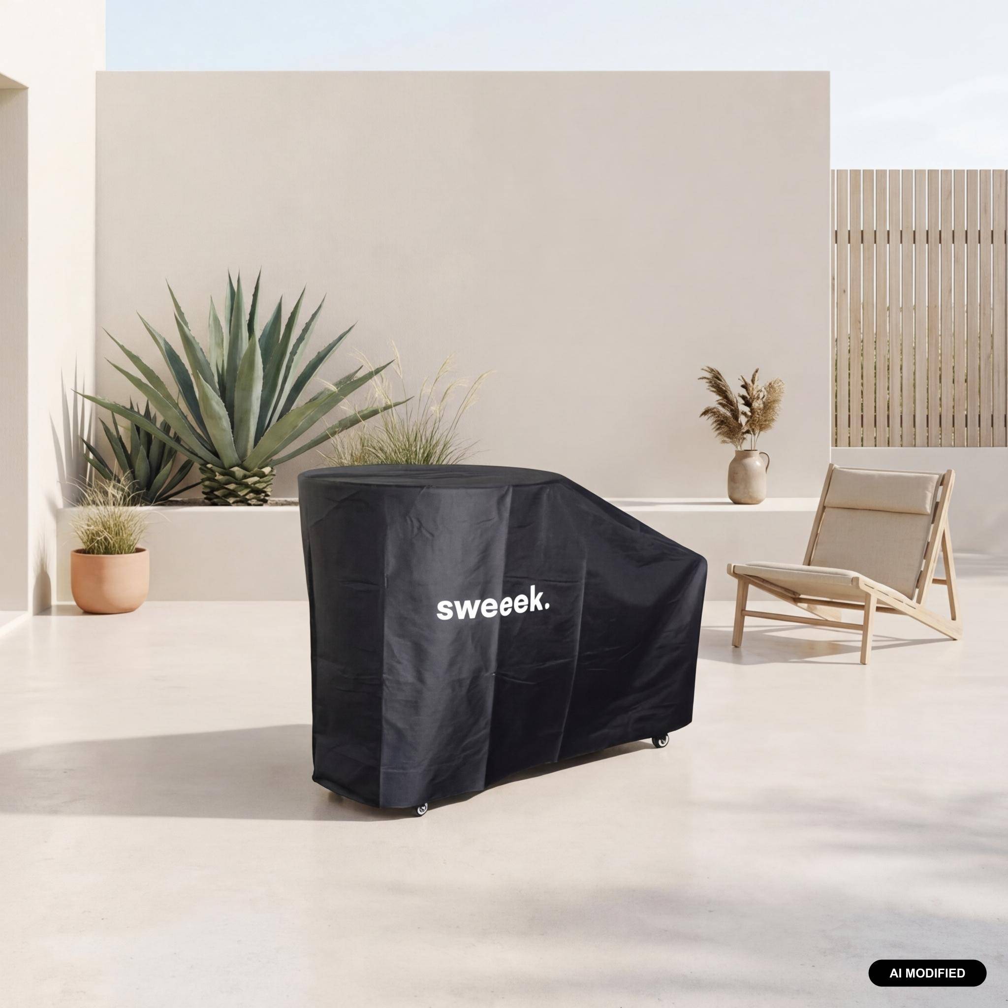 Schutzhülle für die Feuerschale Stromboli, aus Polyester, schwarz, 137,5 x 60 x 95 cm,sweeek,Photo1