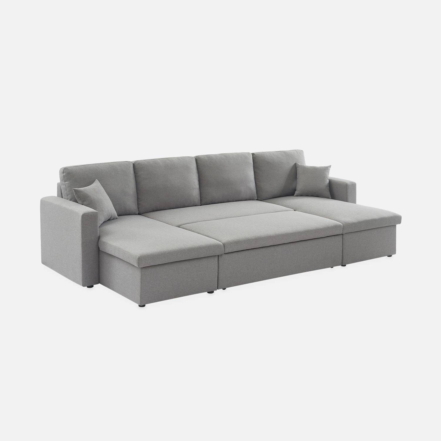4-seater panoramic sofa bed in fabric, Urban, Dark Heather Grey, 281x142x86 cm Photo6