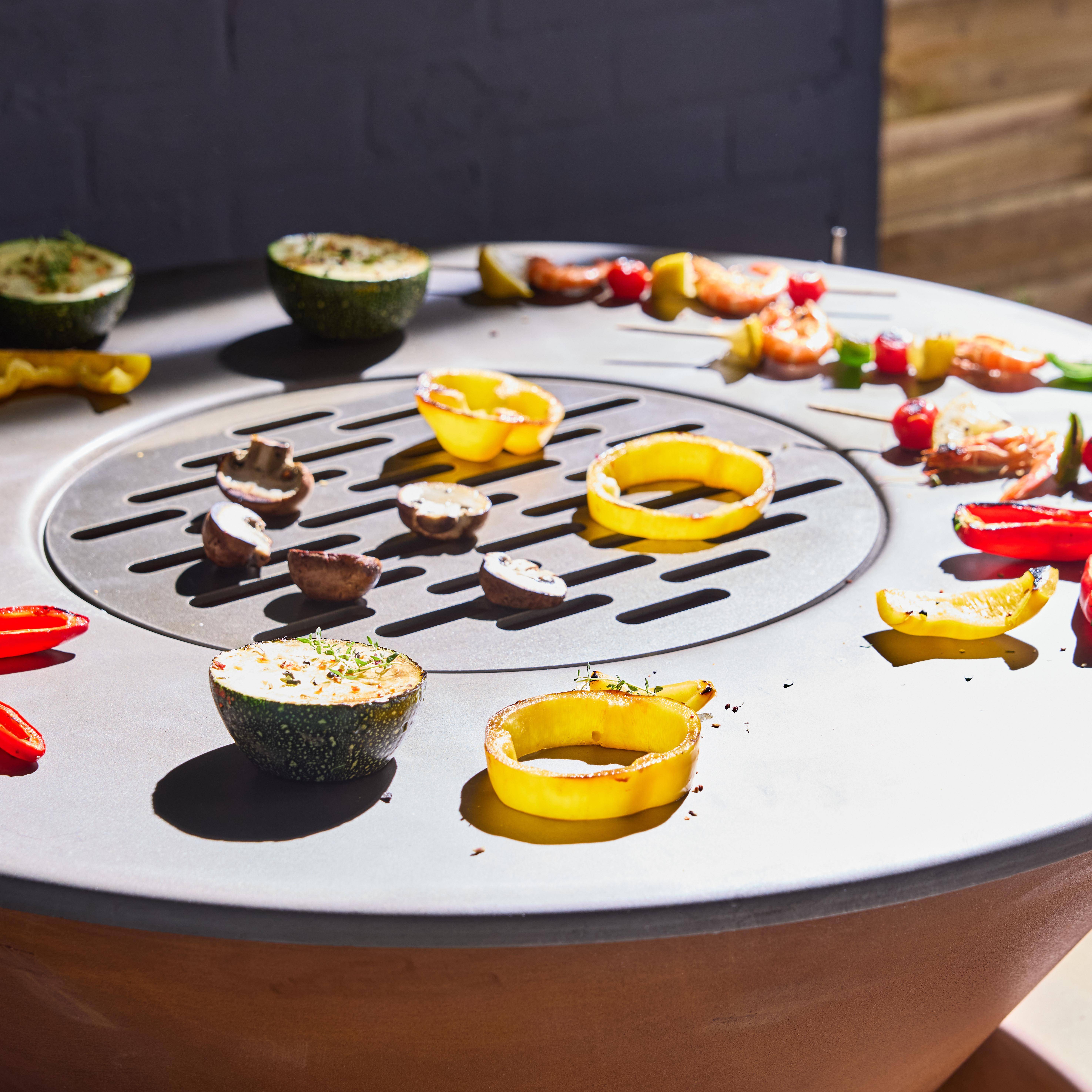 Bruciatore barbecue con piano di lavoro e copertura di protezione, Stromboli + Housse, Corten, 138x82x114 cm Photo3