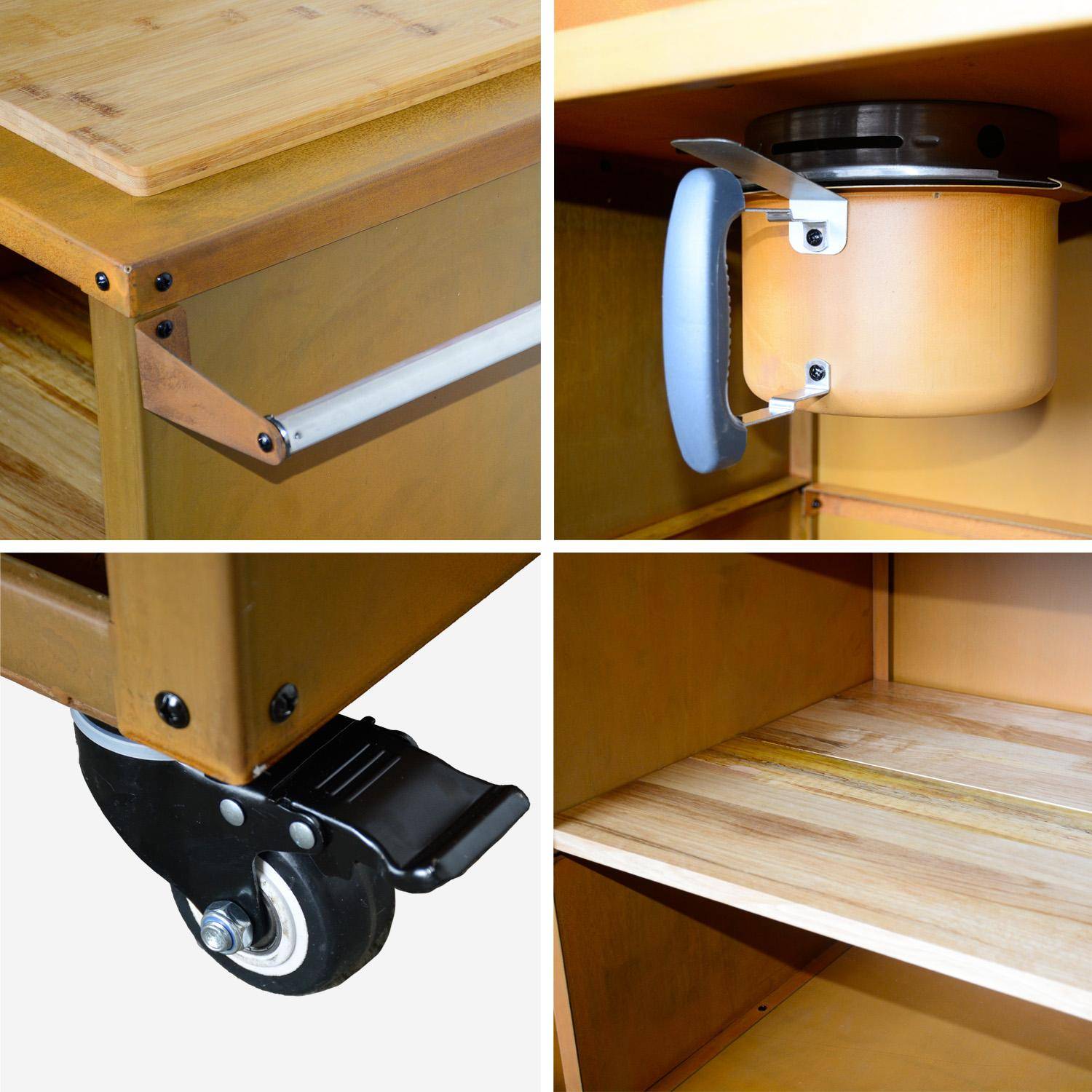 Braséro Ø80cm, grille de cuisson, stockage bois, coloris corten + housse de protection, L 138 x P 82 x H 114 cm,sweeek,Photo6