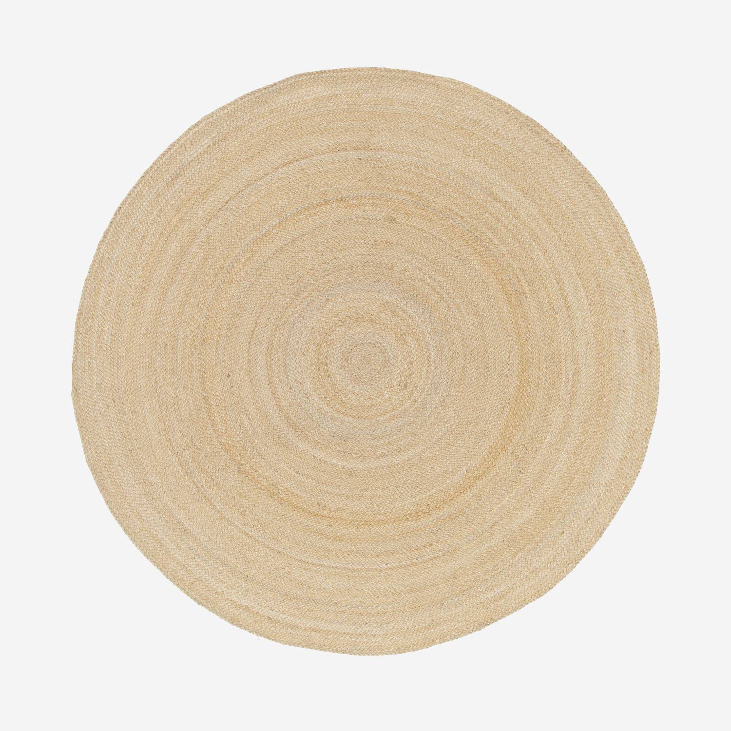 Indoor Teppich rund aus Jute, naturfarben, verschiedene Größen, flach gewebt - Padma Photo3