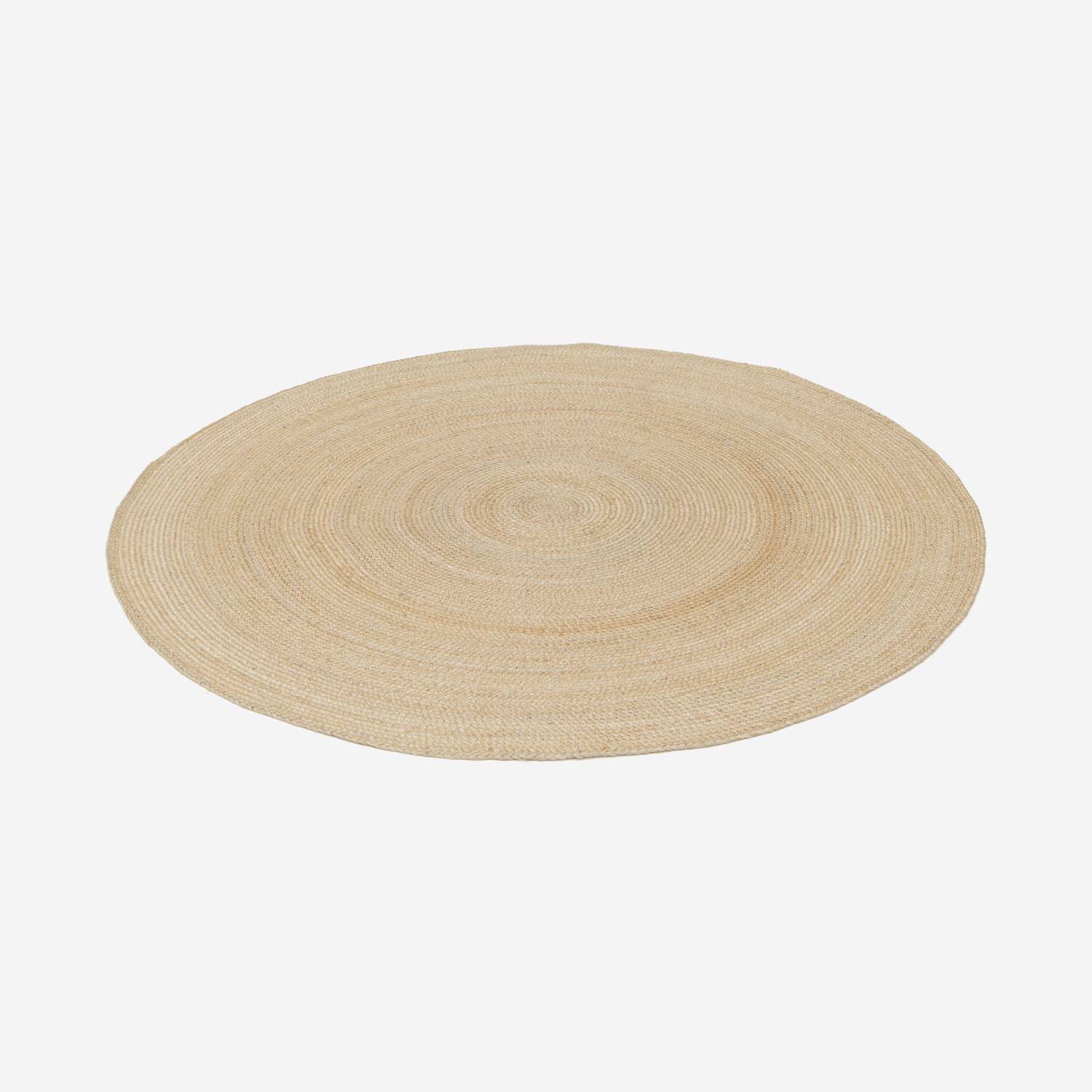 Indoor Teppich rund aus Jute, naturfarben, verschiedene Größen, flach gewebt - Padma Photo4