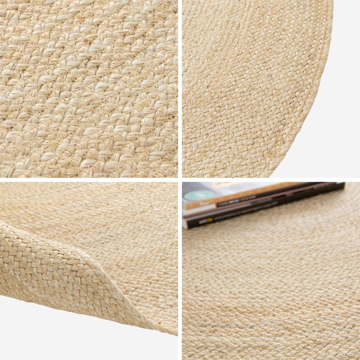 Indoor Teppich rund aus Jute, naturfarben, verschiedene Größen, flach gewebt - Padma Photo5