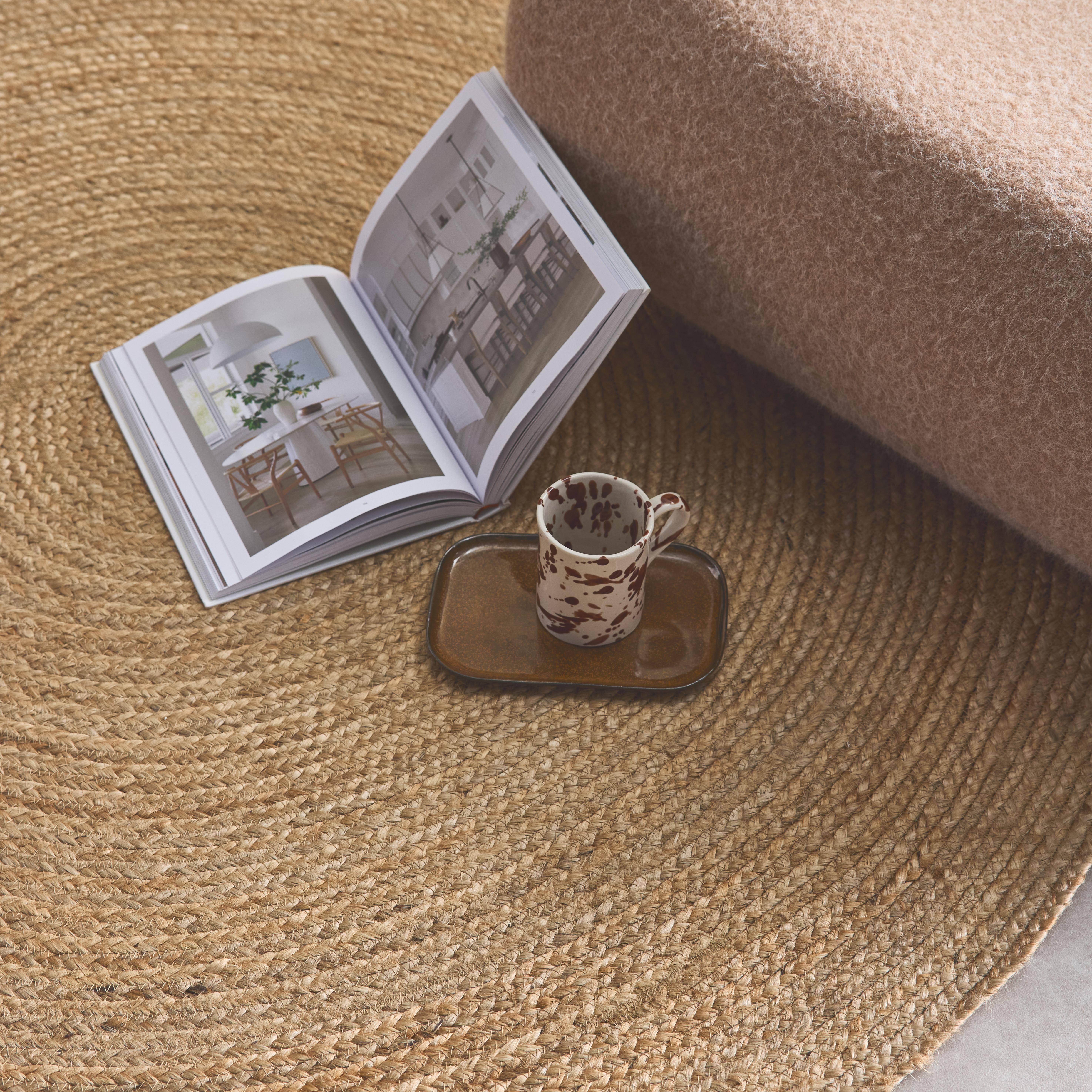 Indoor Teppich rund aus Jute, naturfarben, verschiedene Größen, flach gewebt - Padma Photo2