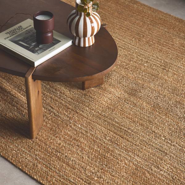 Indoor Teppich rechteckig Jute 80 x 150 cm natur
