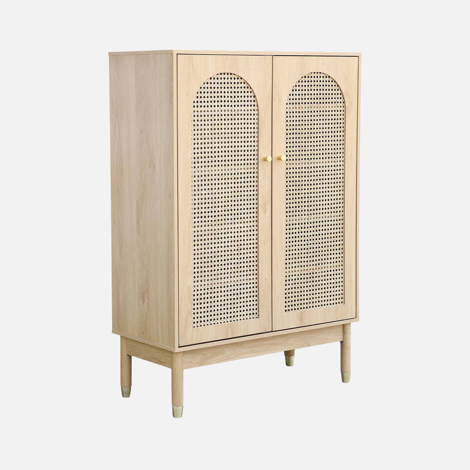 2-door shoe storage cabinet, Judith, Natural, 78x37x114 cm Photo3