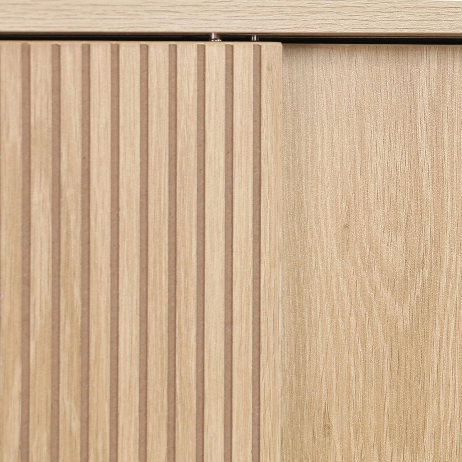 Etagère / Meuble WC Linear avec portes coulissantes, 3 espaces de rangement, naturel, 64 x 20 x 180 cm Photo5