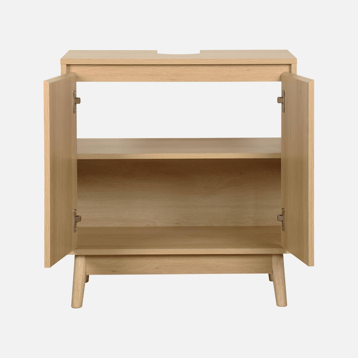 Mobile sottolavabo, Linear, Marrone naturale, 65x40x70 cm,sweeek,Photo3