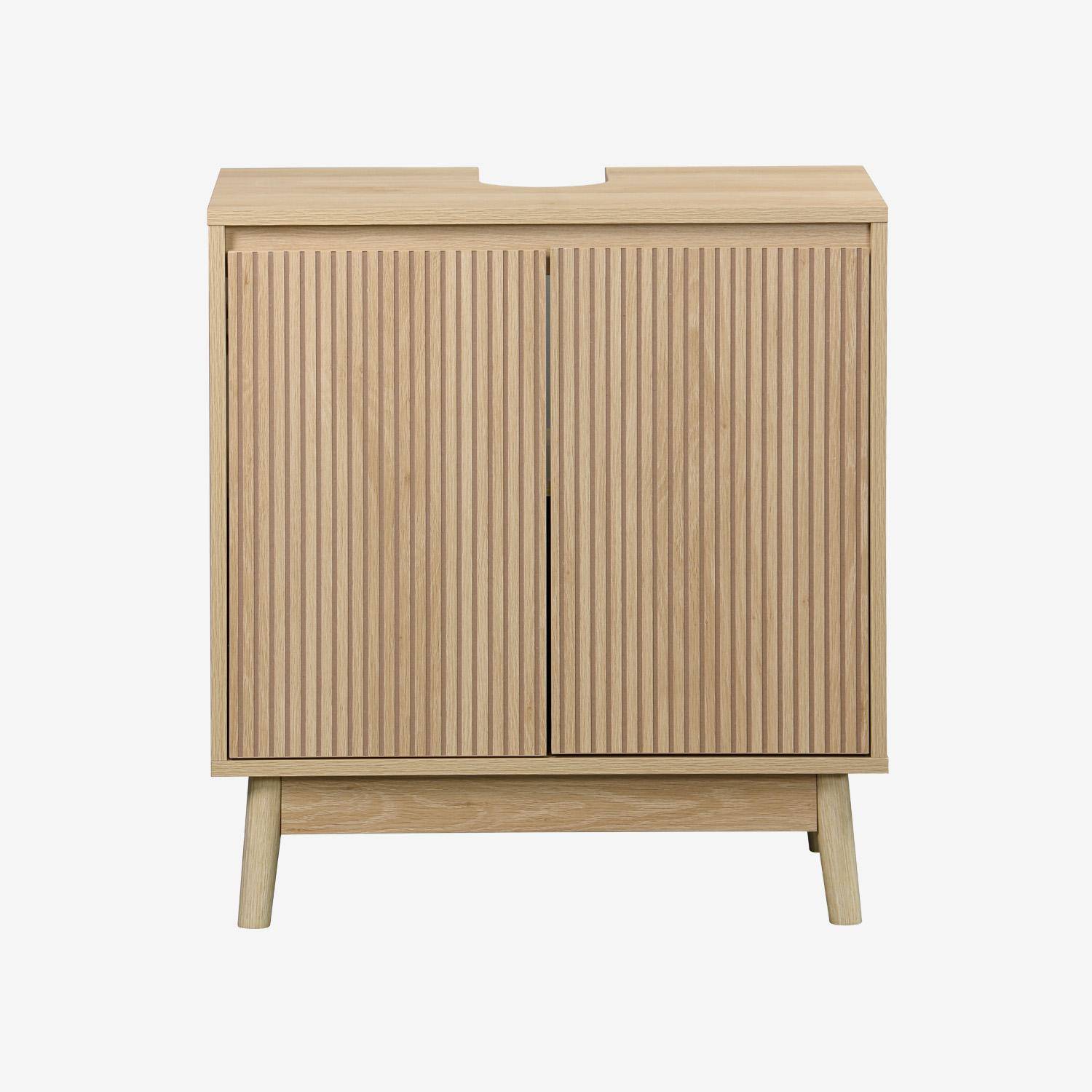 Mobile sottolavabo, Linear, Marrone naturale, 65x40x70 cm Photo2