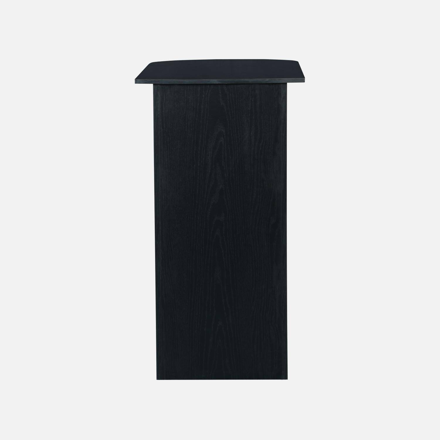 Bar-Tisch, hoher Küchentisch, Holzdekor mit Stauraum, 3 Ablagen, schwarz, 120 x 55 x 100 cm - Wallis Photo3