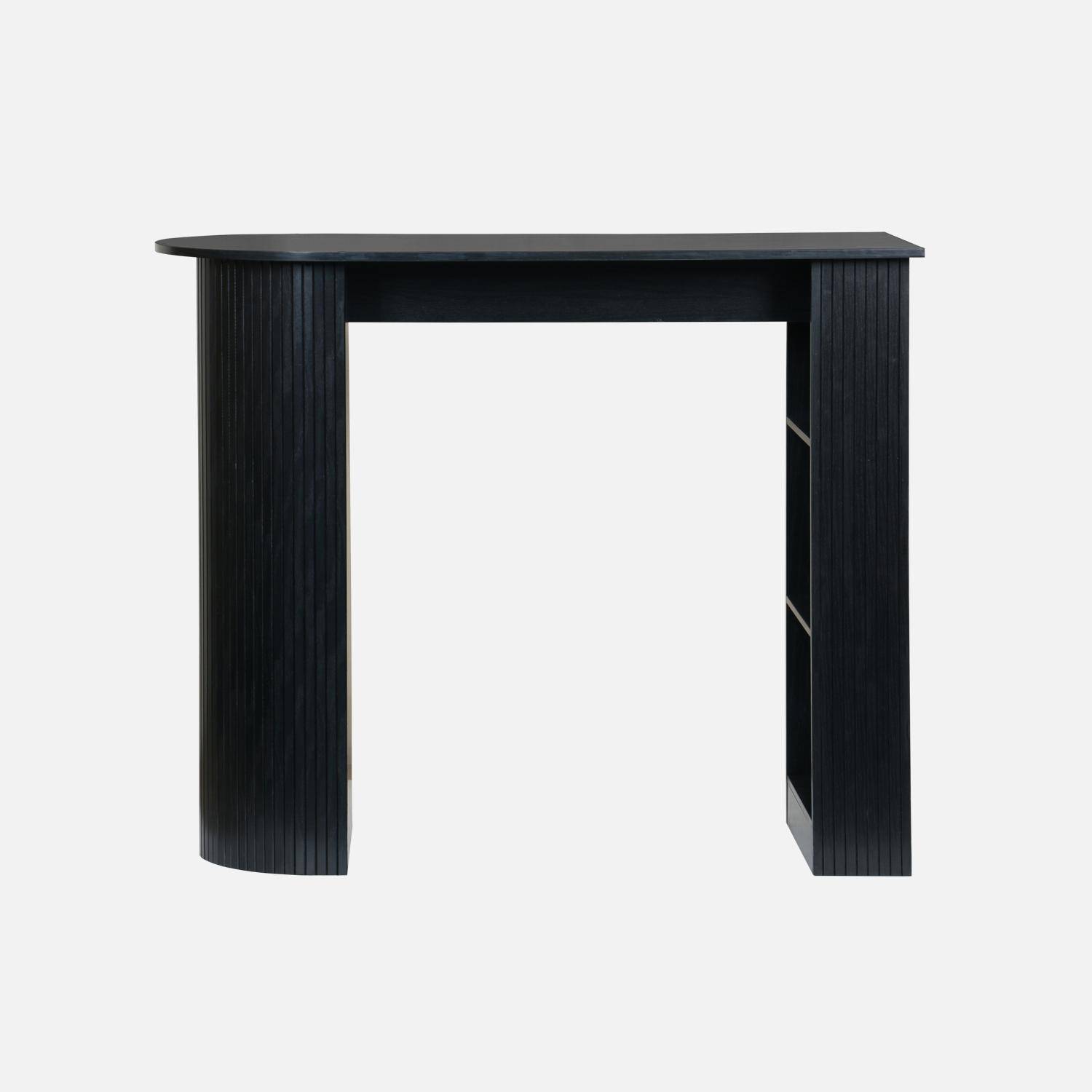 Bar-Tisch, hoher Küchentisch, Holzdekor mit Stauraum, 3 Ablagen, schwarz, 120 x 55 x 100 cm - Wallis Photo2