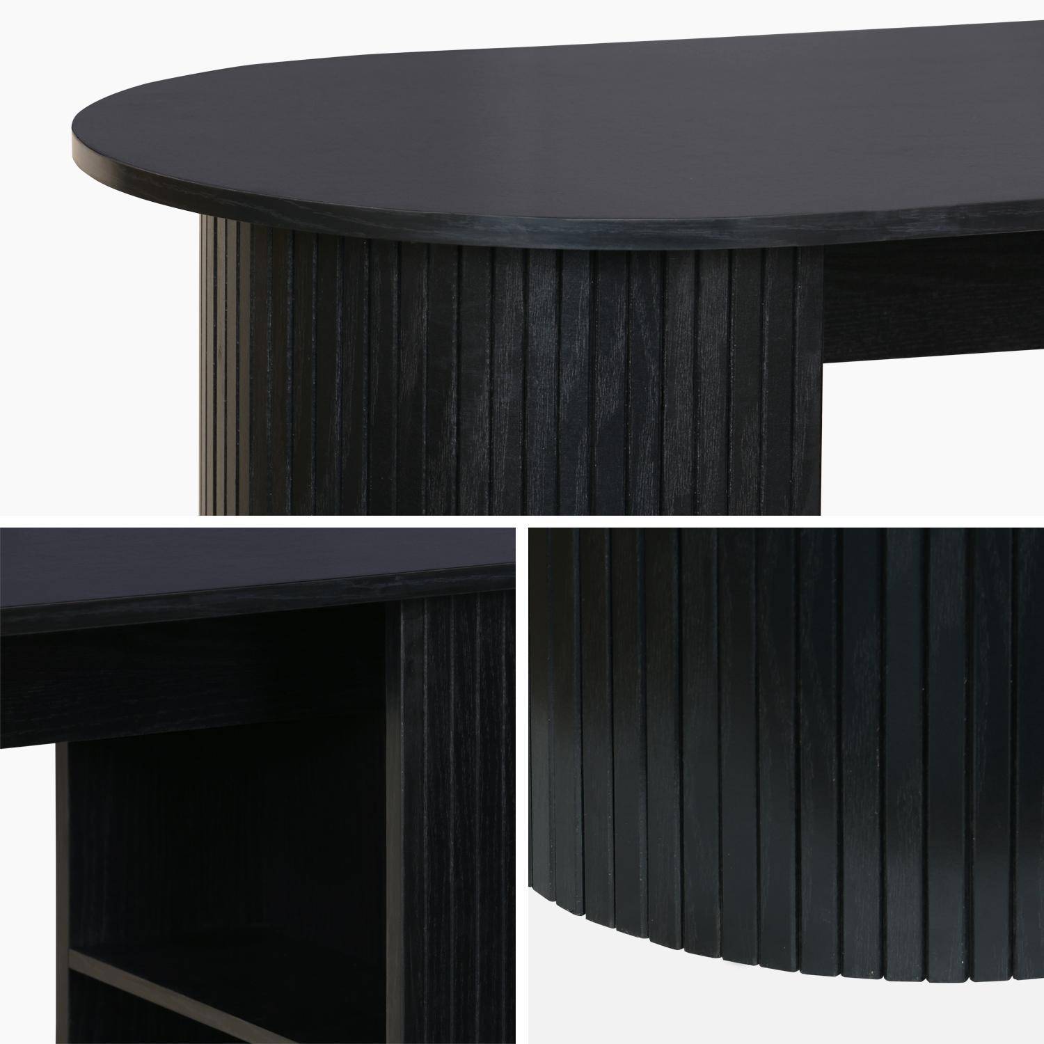 Bar-Tisch, hoher Küchentisch, Holzdekor mit Stauraum, 3 Ablagen, schwarz, 120 x 55 x 100 cm - Wallis Photo4