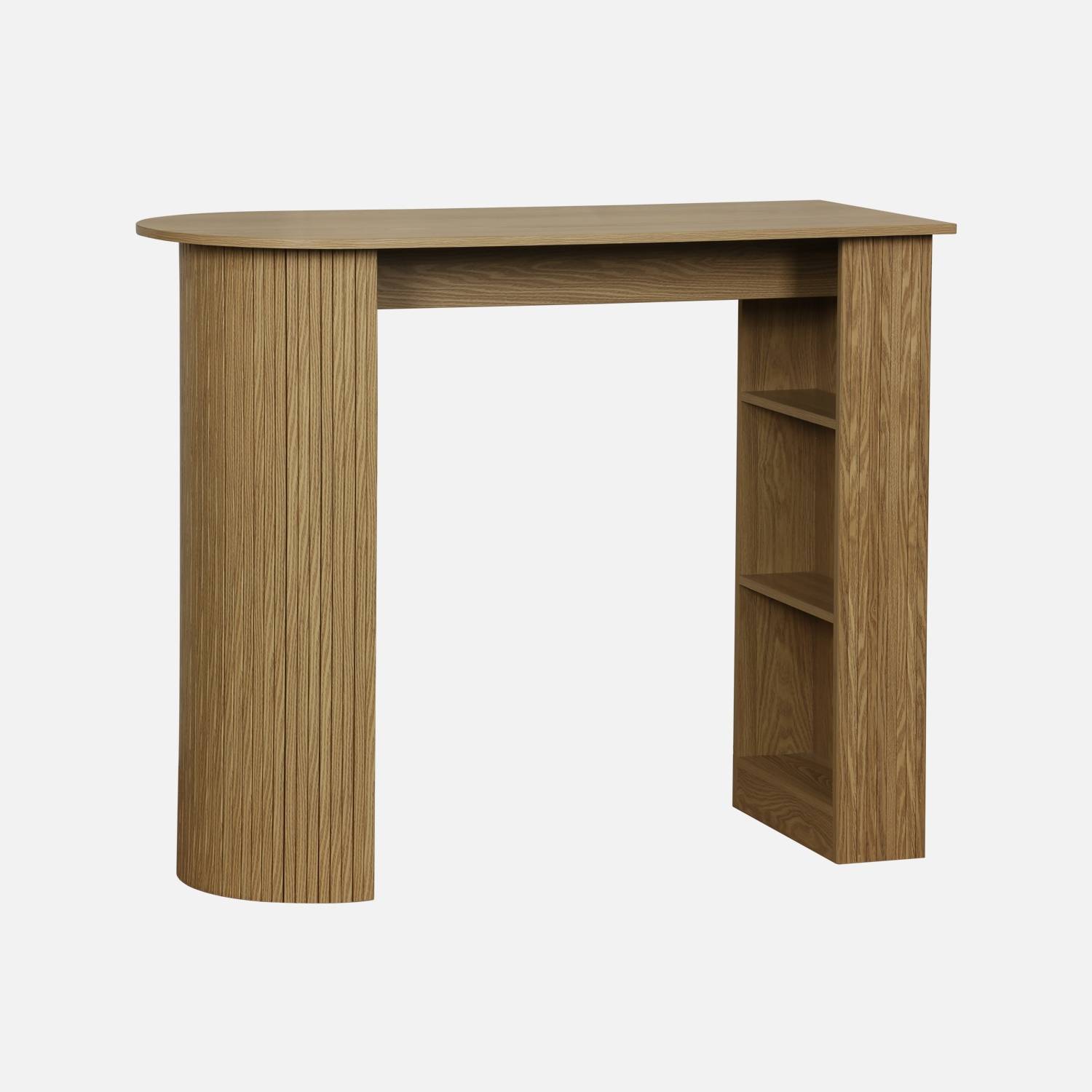 Table haute de cuisine 3 étagères décor bois naturel