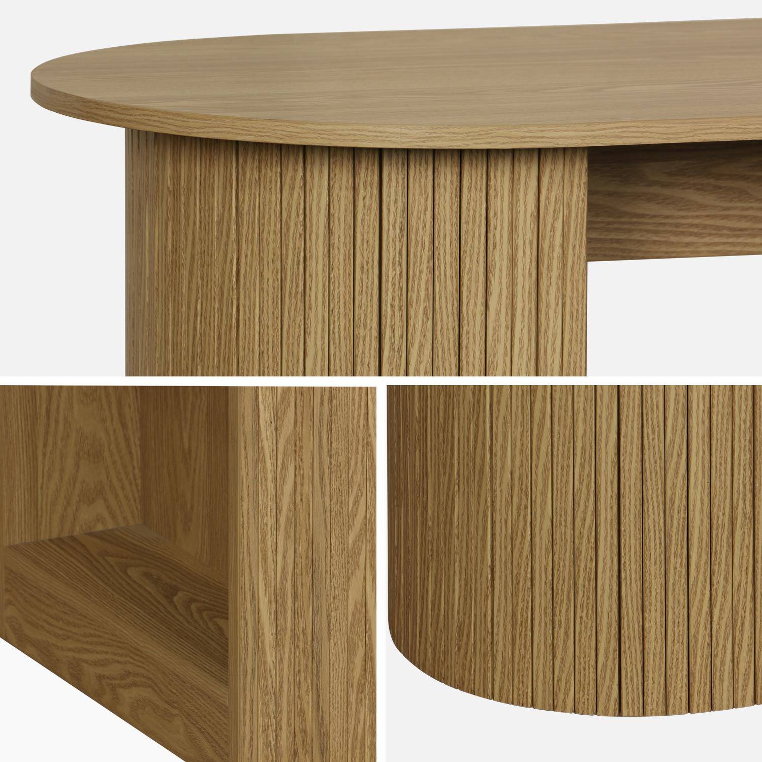 Bar-Tisch, hoher Küchentisch, Holzdekor mit Stauraum, 3 Ablagen, naturfarben, 120 x 55 x 100 cm - Wallis Photo4