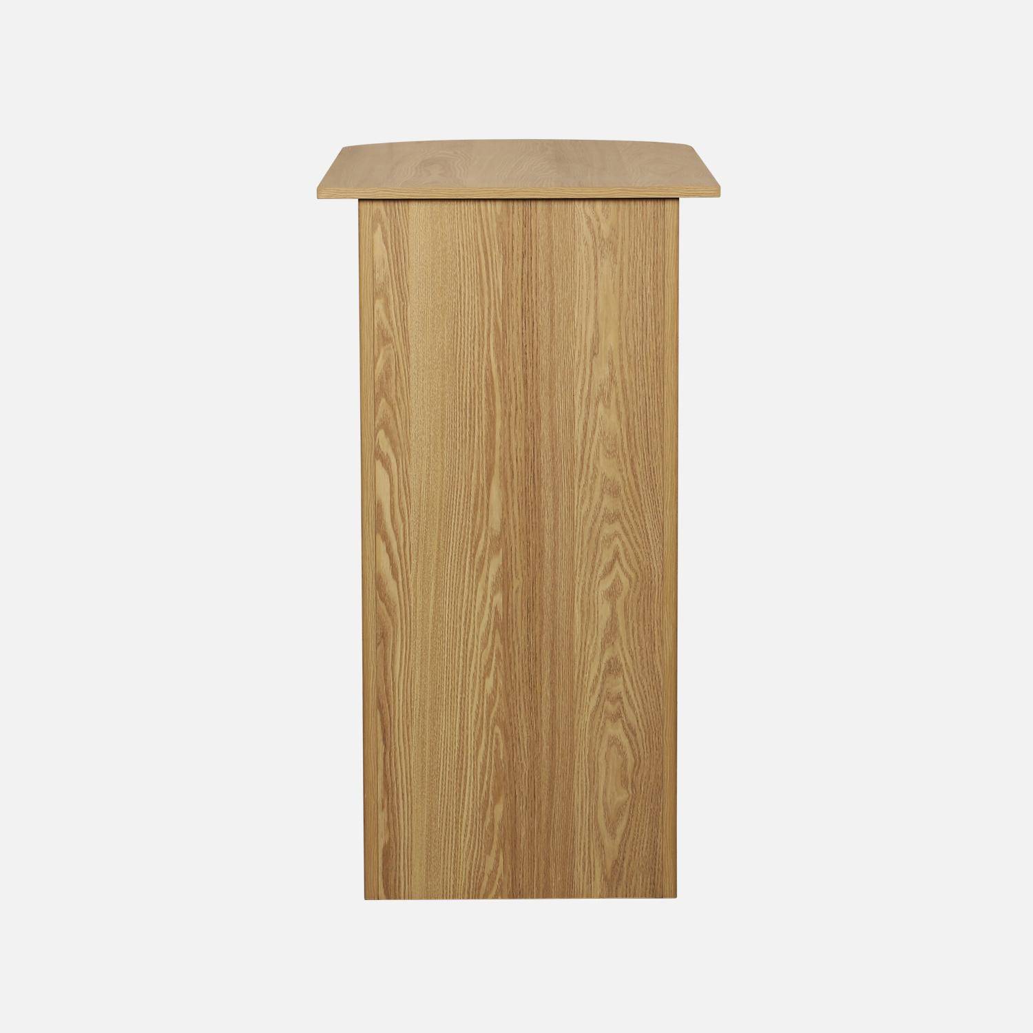 Bar-Tisch, hoher Küchentisch, Holzdekor mit Stauraum, 3 Ablagen, naturfarben, 120 x 55 x 100 cm - Wallis Photo3