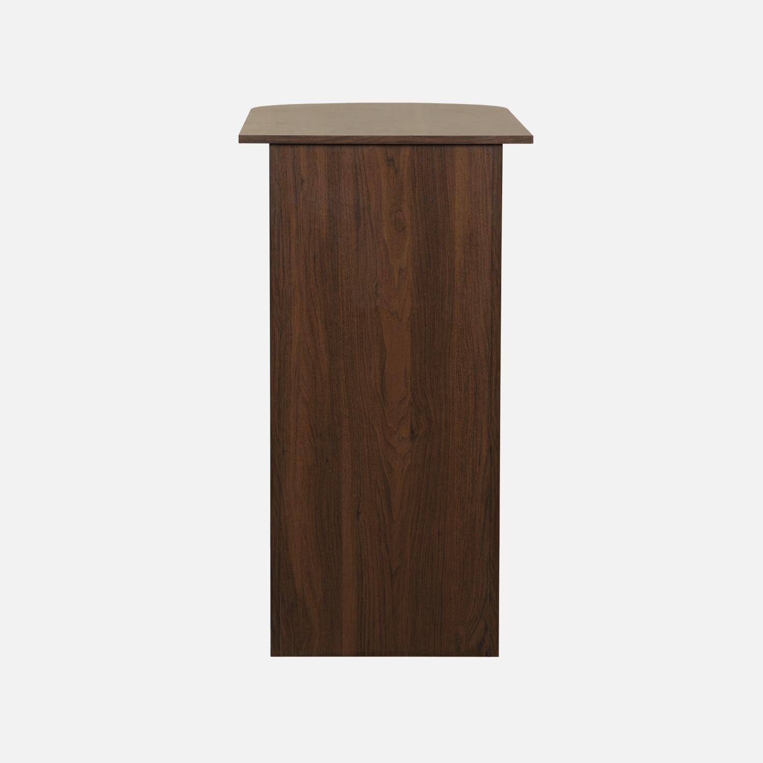 Table bar, table haute de cuisine table d'appoint décor bois avec rangements, 3 étagères, 120 x 55 x 100 cm,sweeek,Photo3