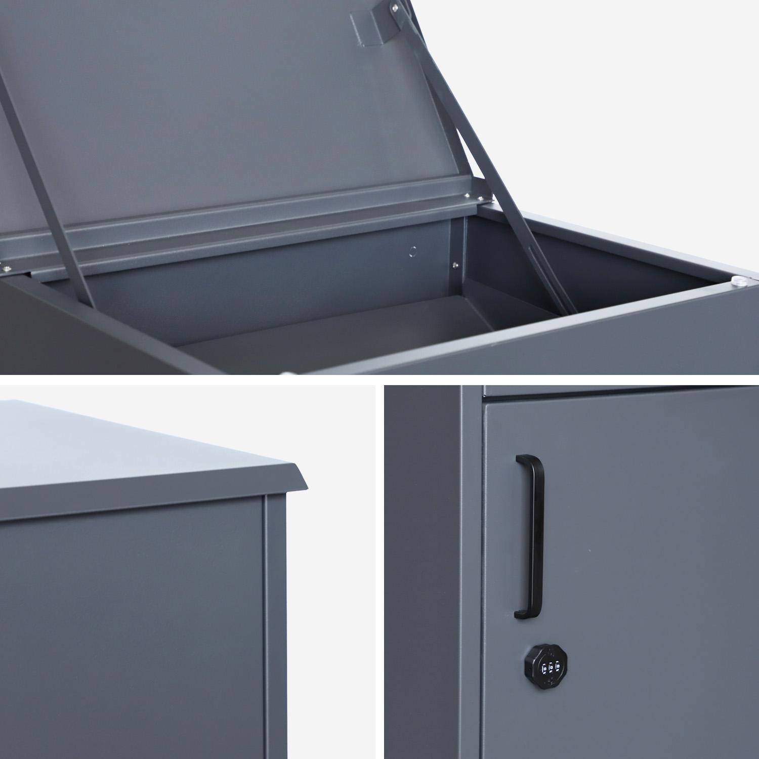 Caja de paquetes de 56cm en acero galvanizado con candado, Caja de paquetes, Antracita, 56x43x107 cm Photo7