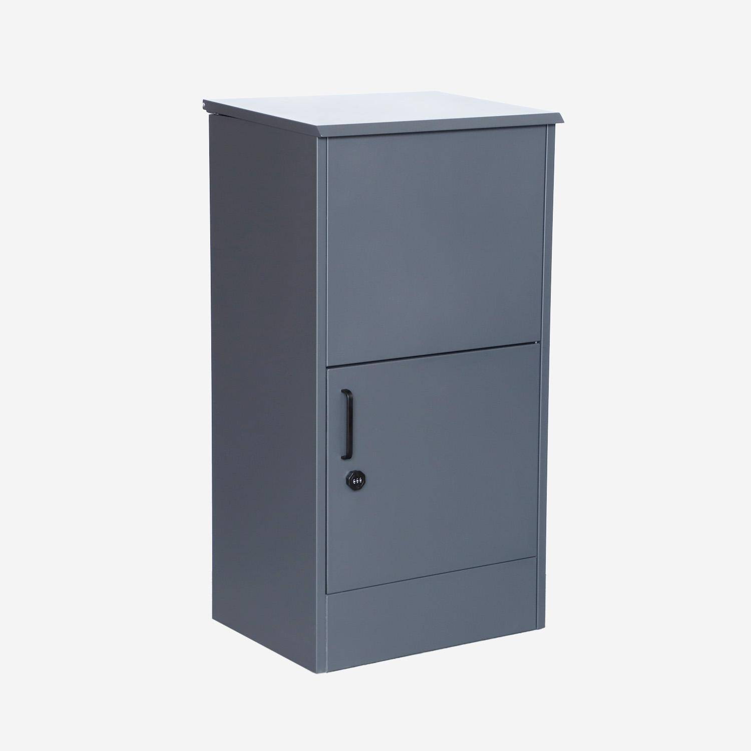 Caja de paquetes de 56cm en acero galvanizado con candado, Caja de paquetes, Antracita, 56x43x107 cm,sweeek,Photo5
