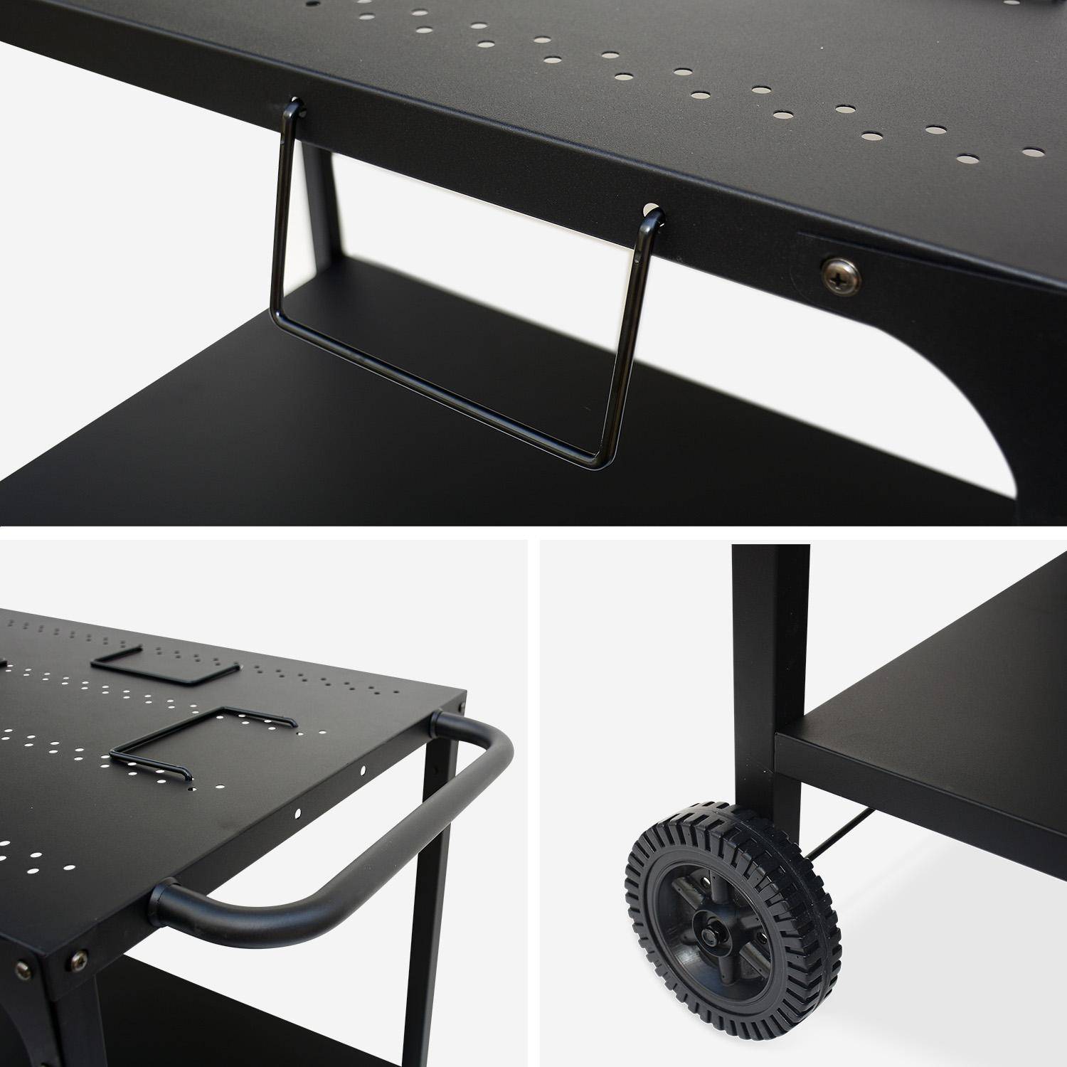 Piastra elettrica con 1 bruciatore + carrello, 2200W, Nikola, Nero, 100x65.5x76 cm Photo5