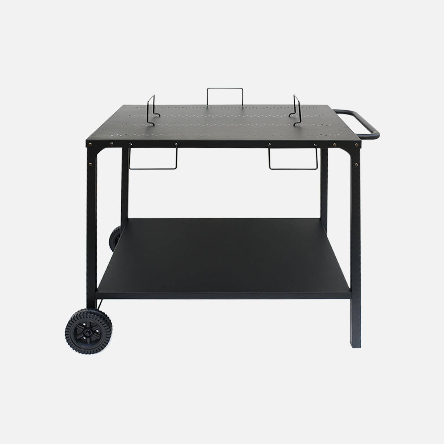 Piastra elettrica con 1 bruciatore + carrello, 2200W, Nikola, Nero, 100x65.5x76 cm Photo3