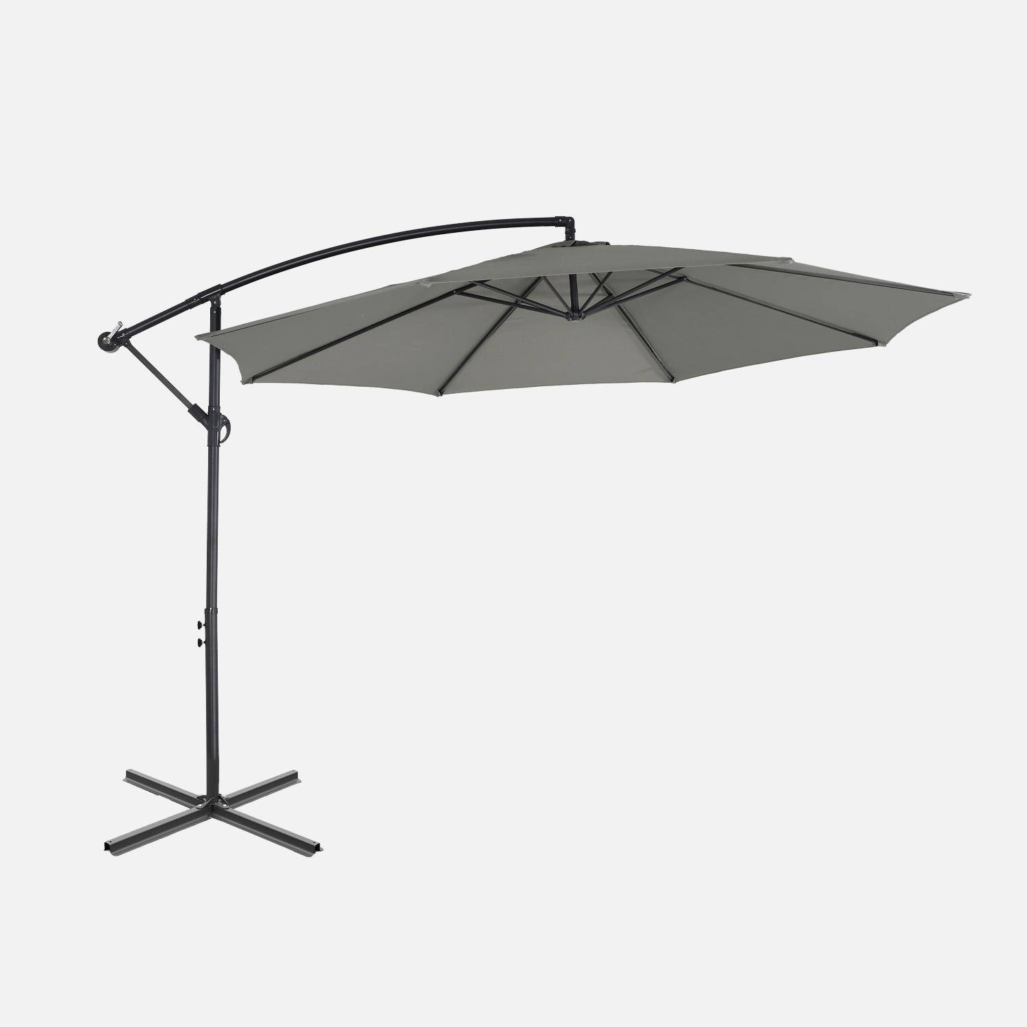 Ronde parasol Ø300cm - Hardelot - Khaki - Anti-terugslag zwengel | Waterafstotende stof | Eenvoudig in gebruik Photo1