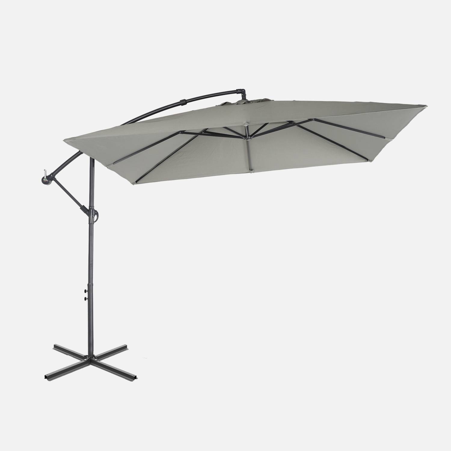 Parasol 3x3m cuadrado, Verde kaki